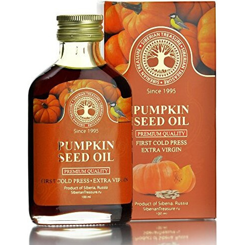 Siberian Pumpkin Seed Oil, Premium Quality, Extra Virgin, First Cold Press, 100 Ml (3.4 Fl Oz)