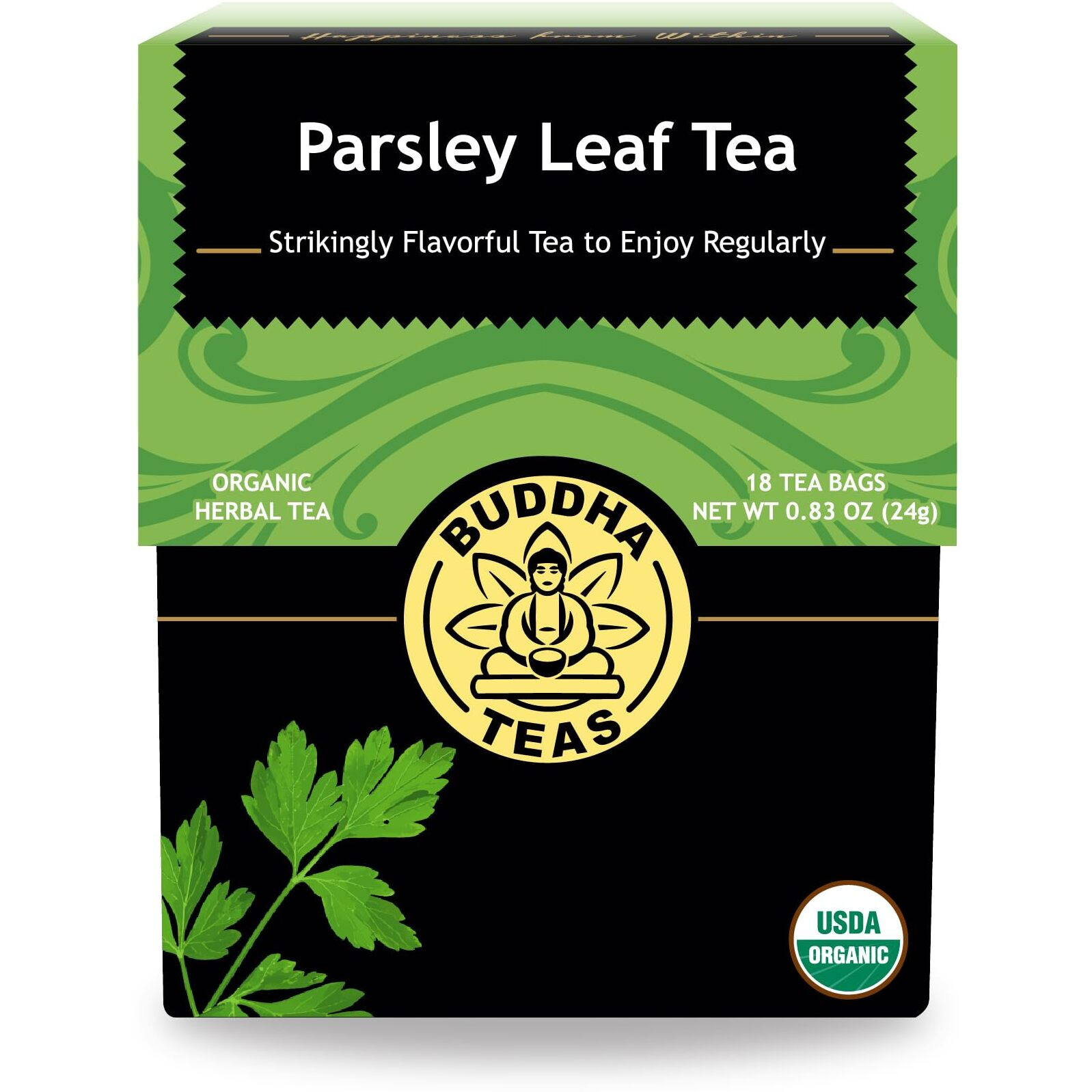 Buddha Teas Organic Parsley Tea - Ou Kosher, Usda Organic, Ccof Organic, 18 Bleach-Free Tea Bags
