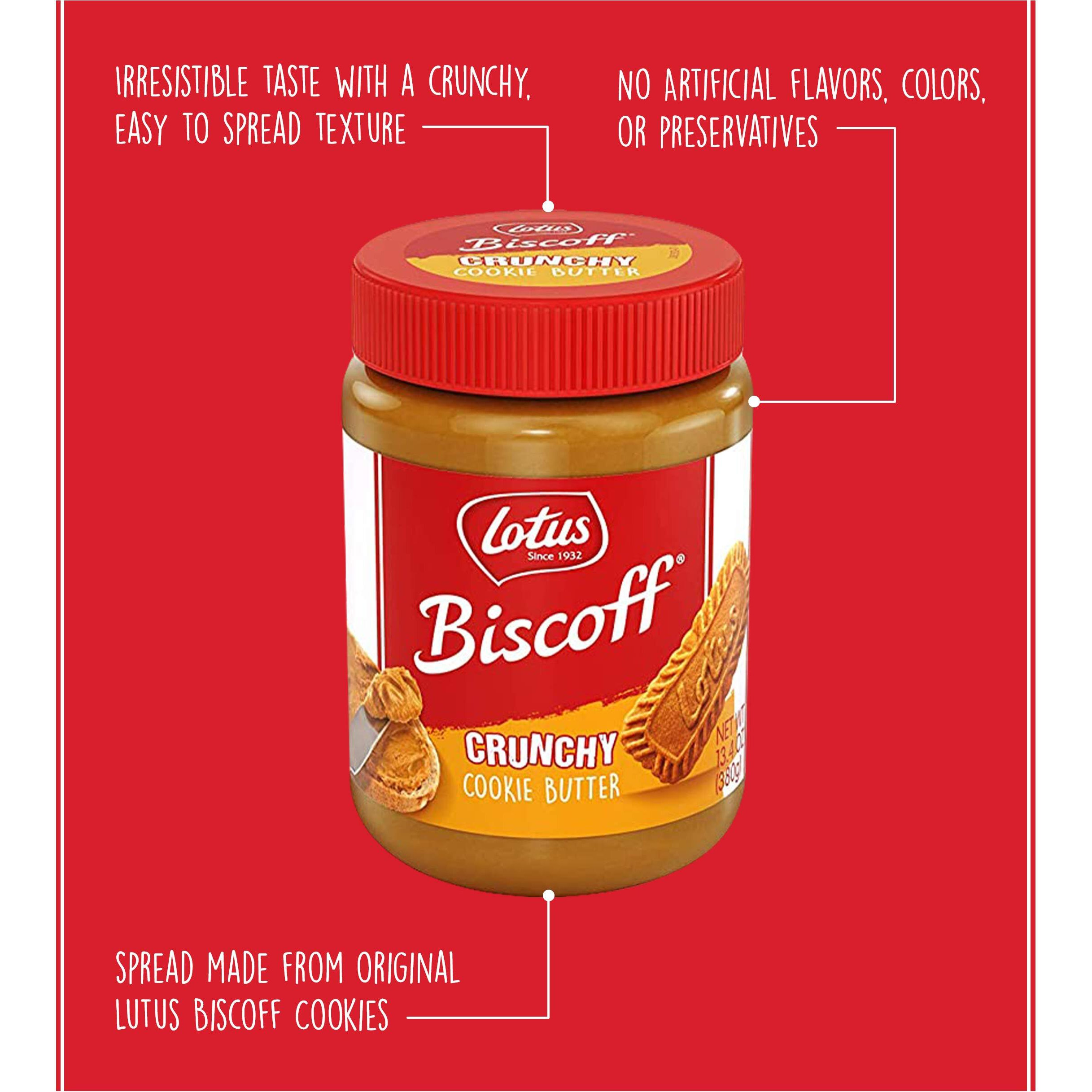 Biscoff Cookie Spread, Crunchy, 13.4 Oz