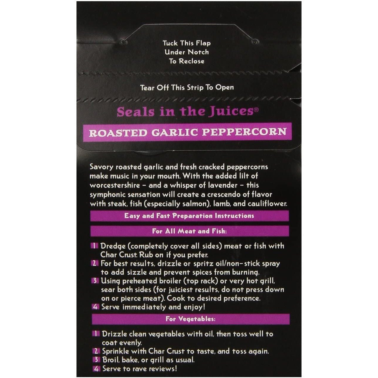 Char Crust Dry-Rub Seasoning, Roasted Garlic Peppercorn, 4-Ounce Boxes (Pack Of 6)