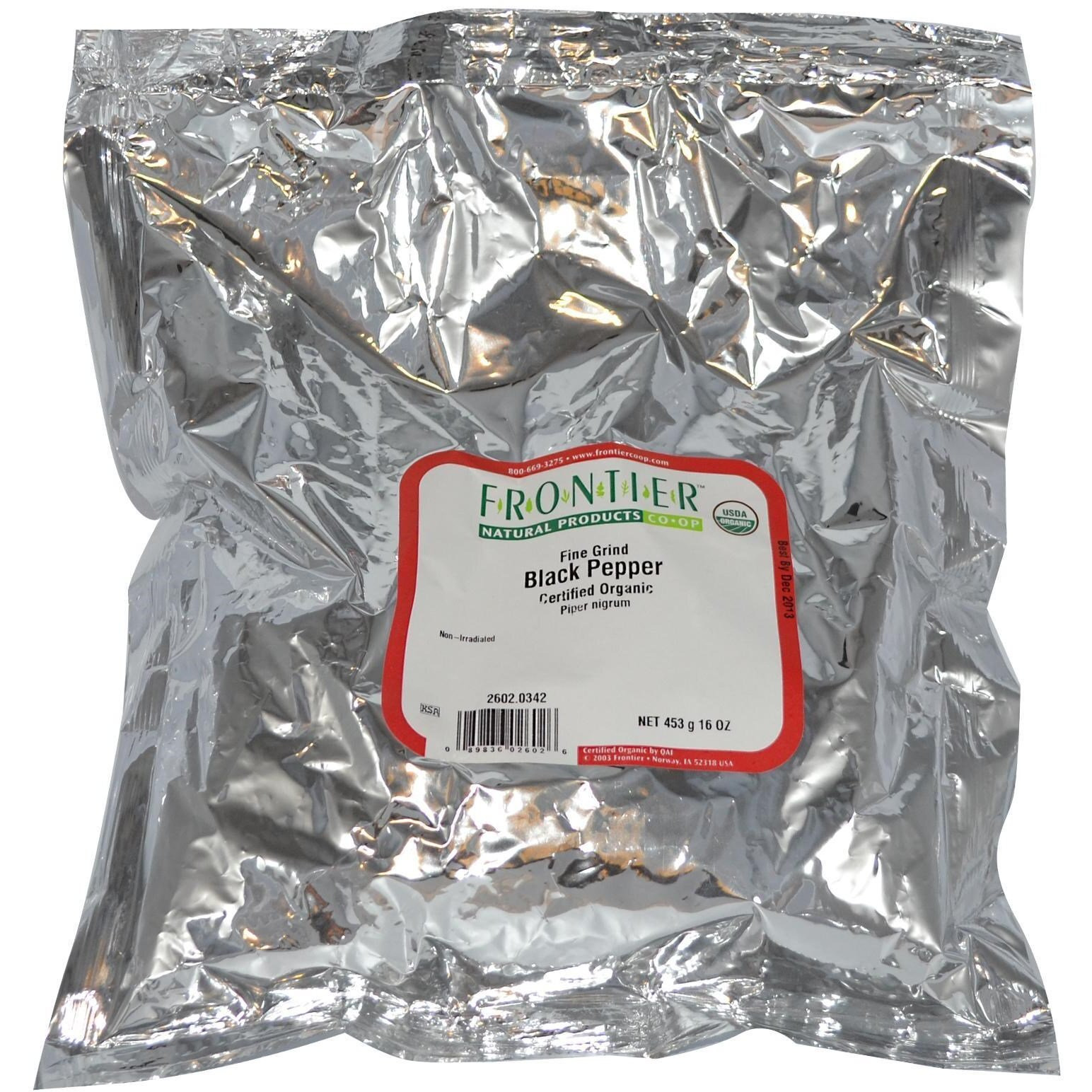 Frontier Co-Op Organic Black Pepper (Fine Grind) 1Lb