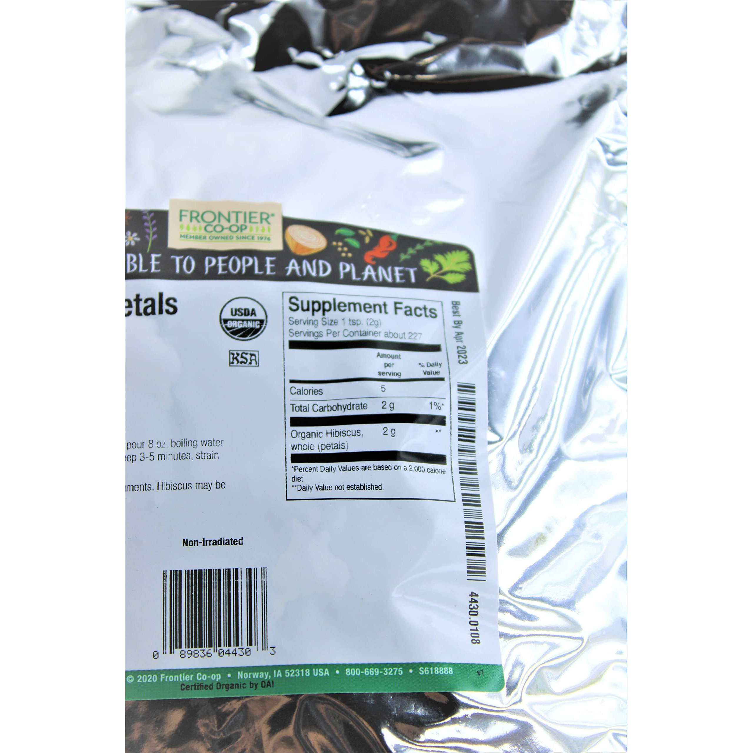 Frontier Co-Op Organic Whole Hibiscus Petals 1Lb