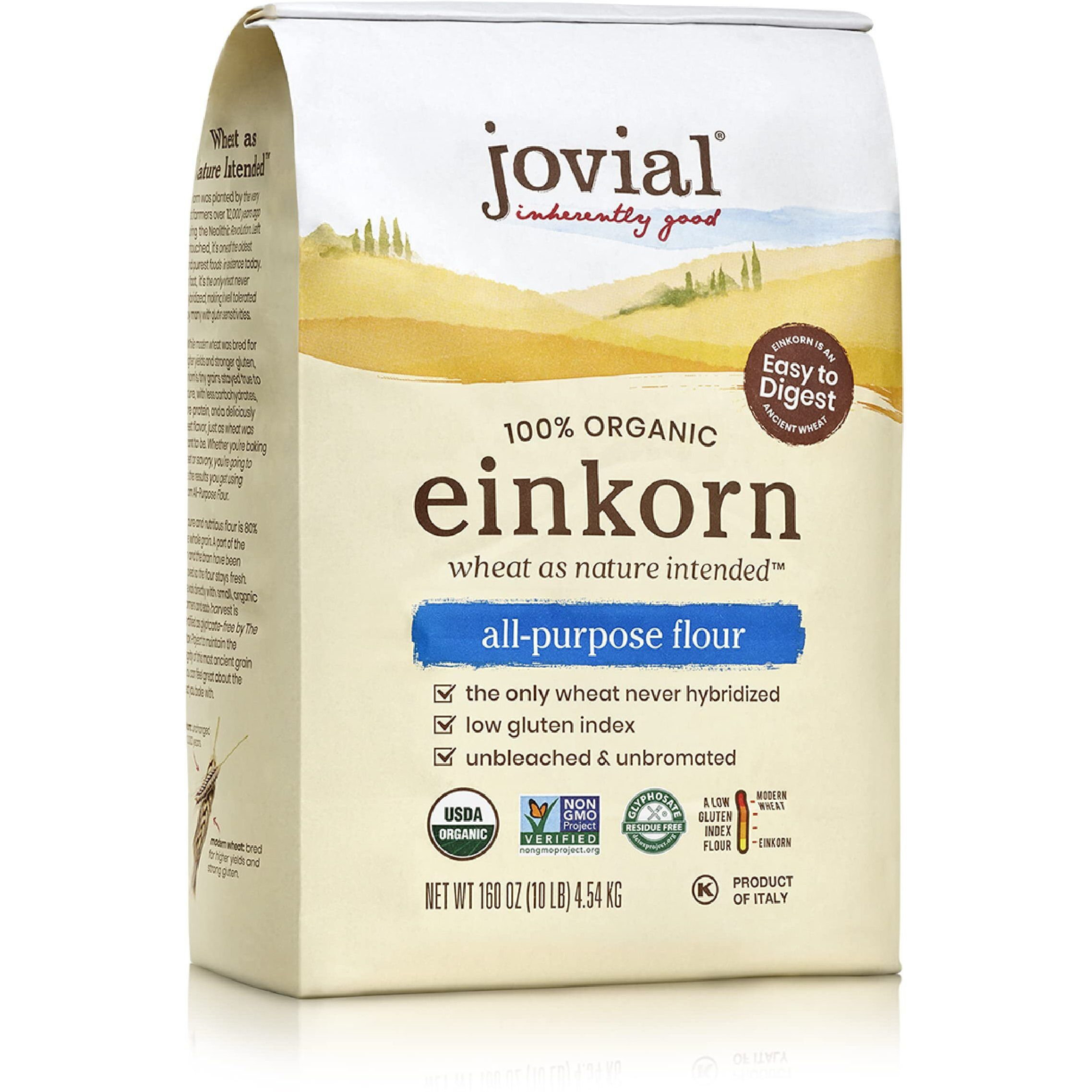 Jovial 100% Organic Einkorn All-Purpose Flour, 10 Pounds