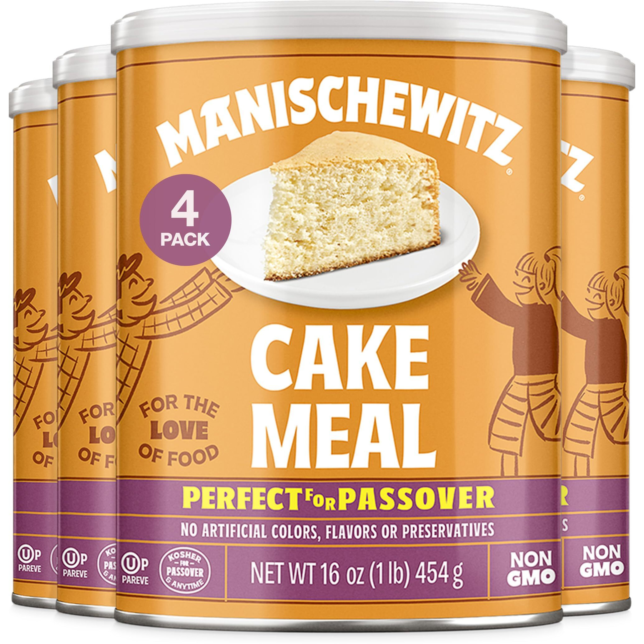 Manischewitz Cake Meal, Canister, Passover,16-Ounces (Pack Of4)