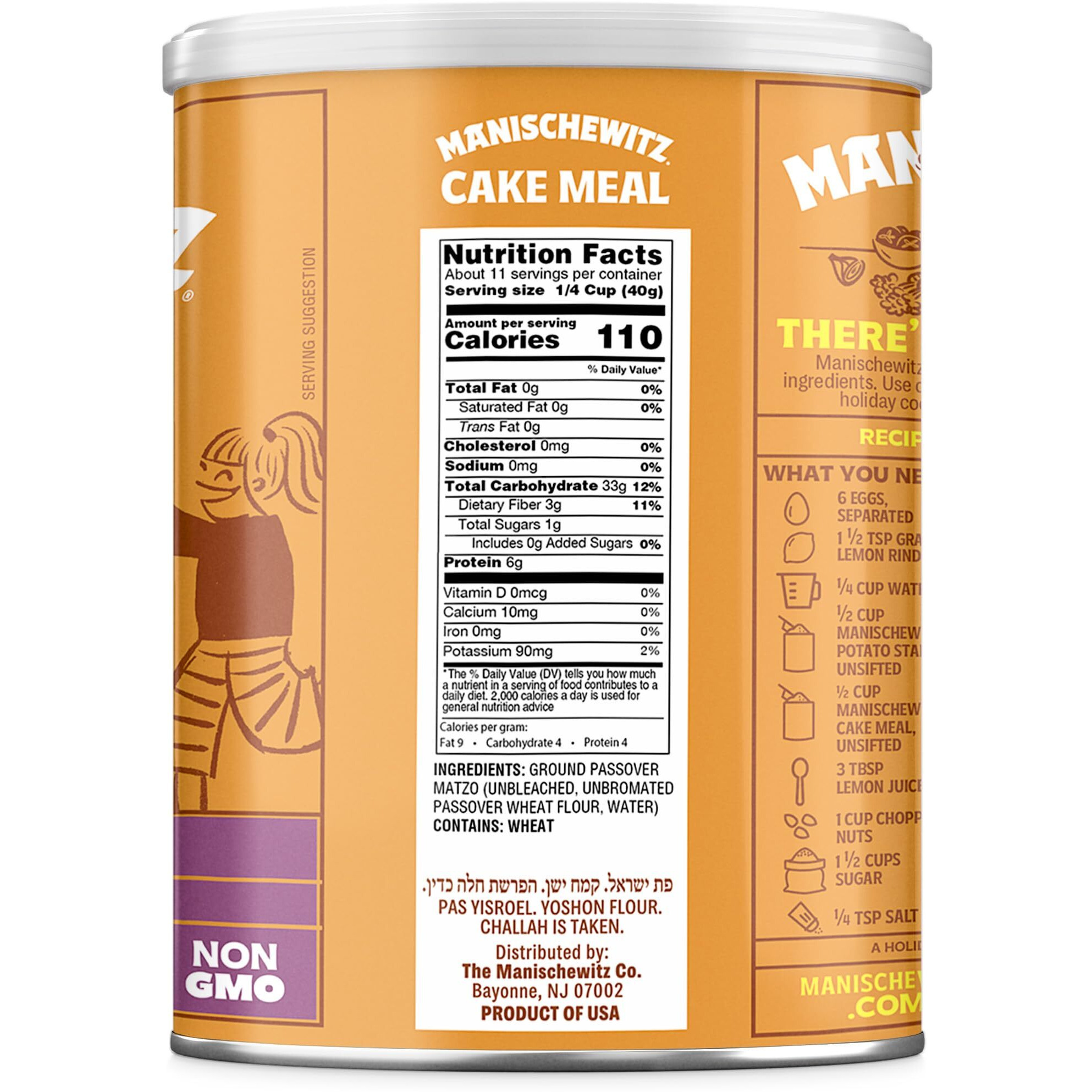 Manischewitz Cake Meal, Canister, Passover,16-Ounces (Pack Of4)