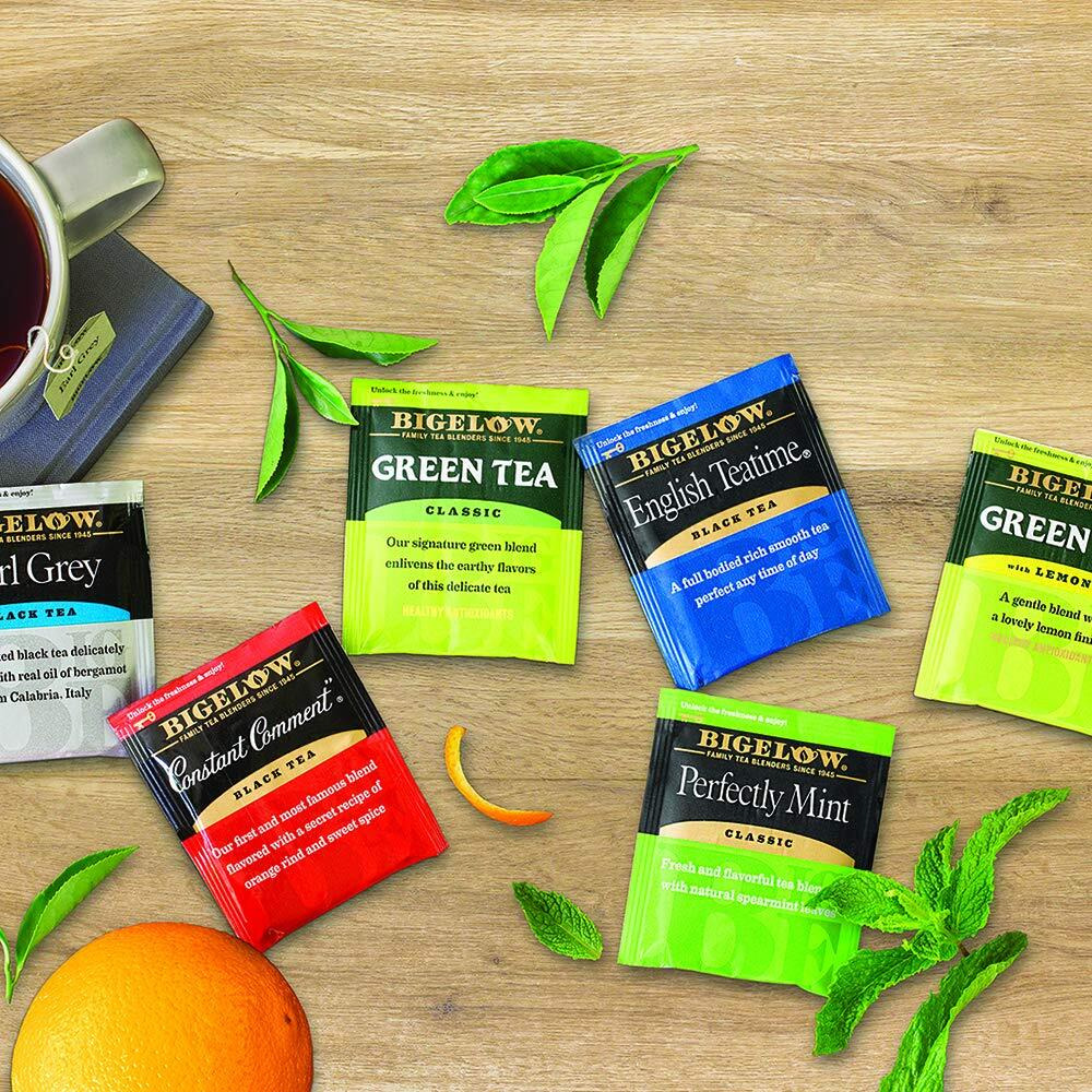 Bigelow Tea Assorted Black And Green Teas Variety Pack, Caffeinated, 18 Count (Pack Of 6), 108 Total Tea Bags (Packaging And Flavor Assortment May Vary)