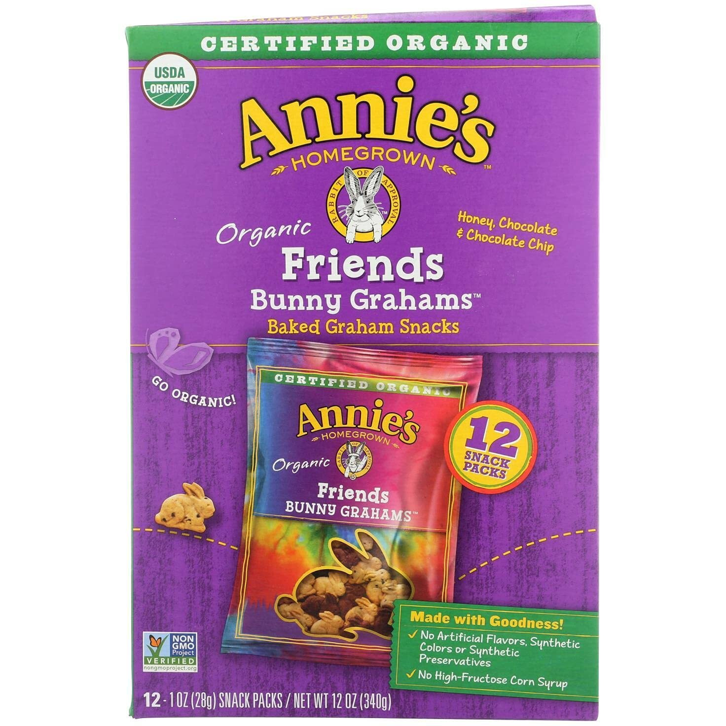 Annie's Homegrown, Snk Pk, Og2, Bny Grm, Frd, 12, Pack Of 4, Size 12/1 Oz - No Artificial Ingredients Gmo Free 95%+ Organic4