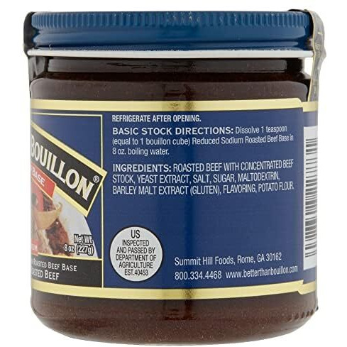 Better Than Bouillon Reduce Sodium Roasted Beef Base, 8 Oz (Pack Of 6)