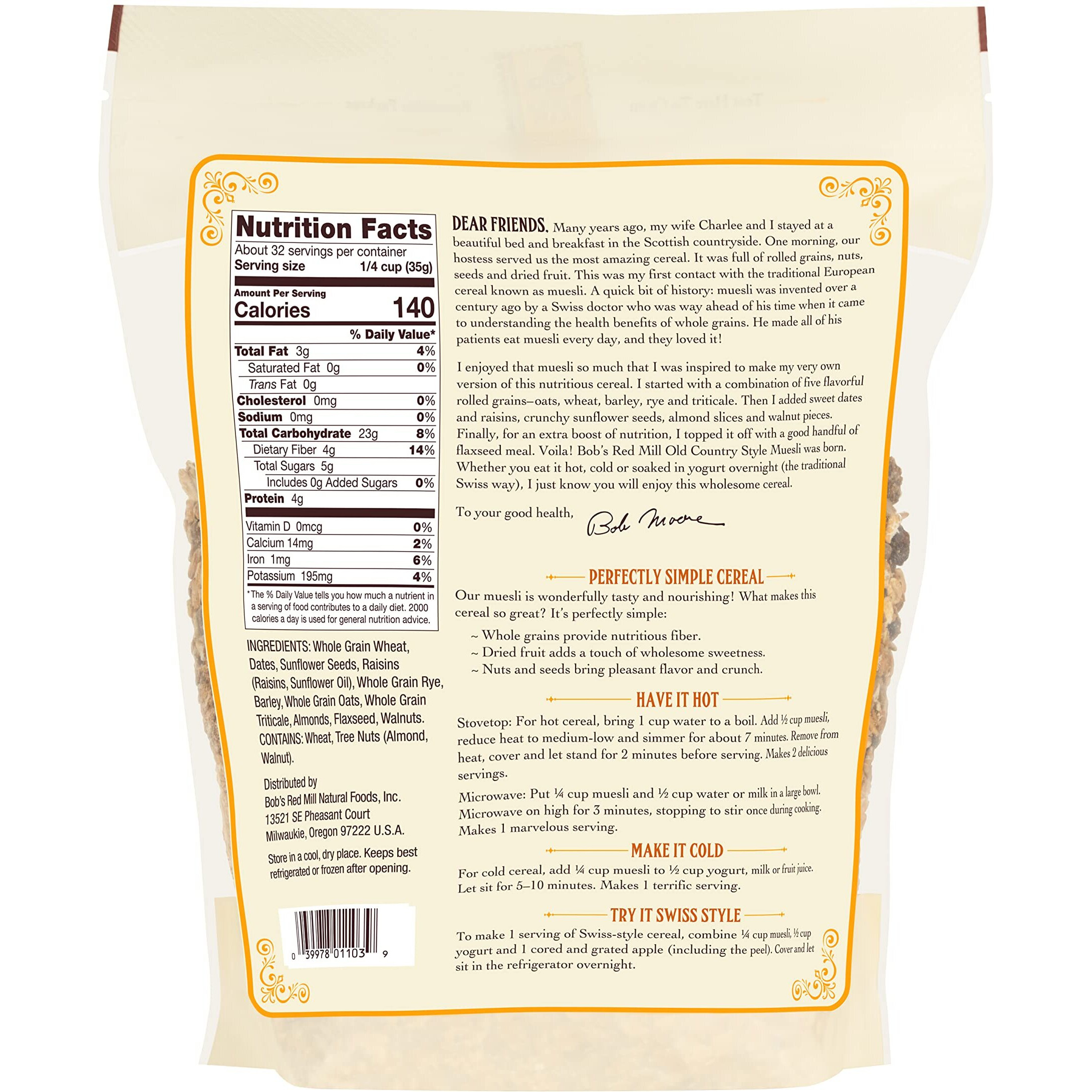 Bob's Red Mill Old Country Style Muesli, 40-Ounce (Pack Of 1)