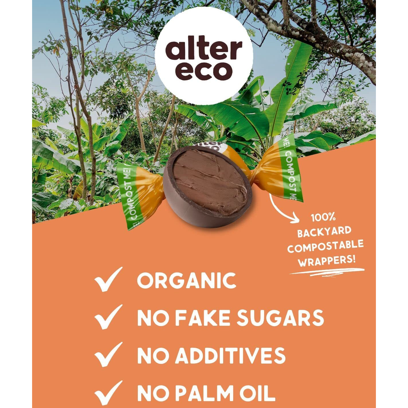 Alter Eco | Salted Caramel Truffles | 58% Pure Dark Cocoa, Fair Trade, Organic, Non-Gmo, Gluten-Free Dark Chocolate Truffles | 60 Truffles