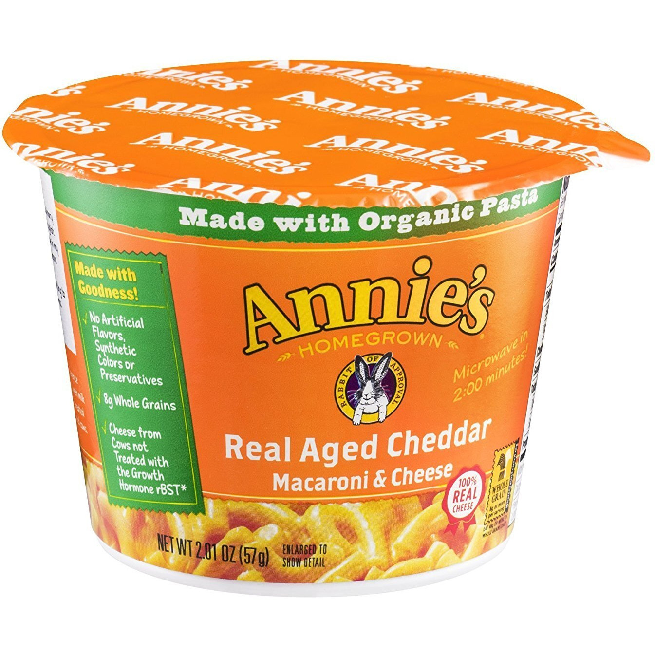 Annie's Homegrown Macaron & Cheese Real Aged Cheddar 2.01 Oz (Pack Of 24)24