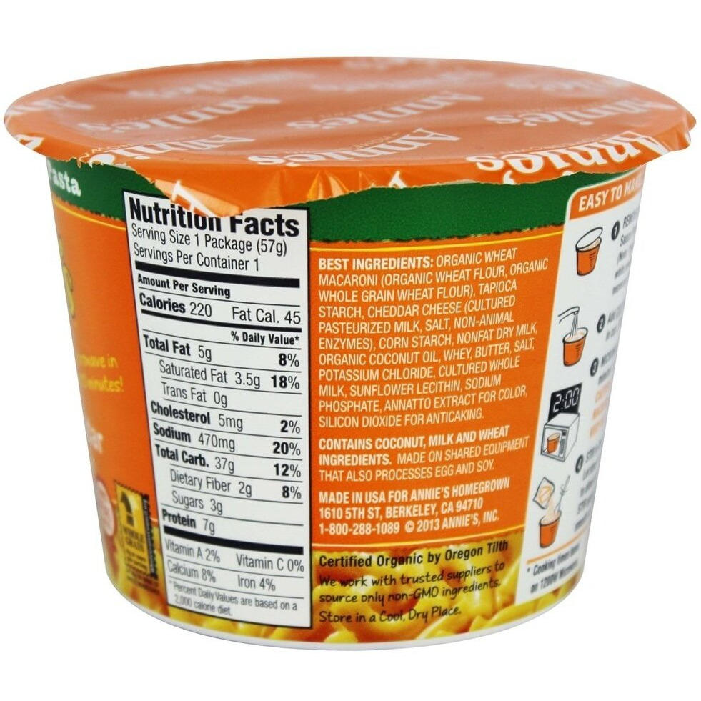 Annie's Homegrown Macaron & Cheese Real Aged Cheddar 2.01 Oz (Pack Of 24)24