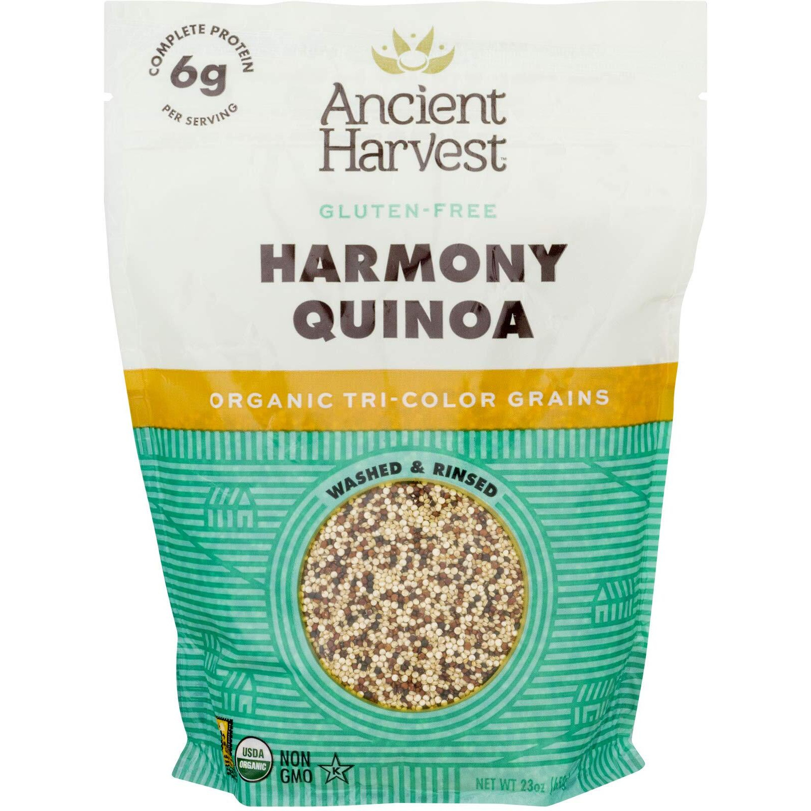 Ancient Harvest Organic Quinoa, Harmony Blend, 23 Ounce, Gluten Free, Non-Gmo, Vegan, Organic Pre-Rinsed 3-Variety Quinoa Blend, High In Protein, Iron, Potassium, Folate, Omega-3S