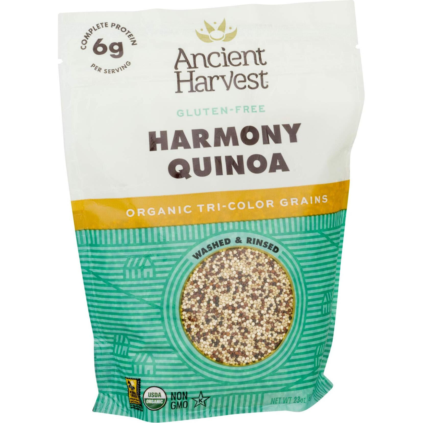 Ancient Harvest Organic Quinoa, Harmony Blend, 23 Ounce, Gluten Free, Non-Gmo, Vegan, Organic Pre-Rinsed 3-Variety Quinoa Blend, High In Protein, Iron, Potassium, Folate, Omega-3S