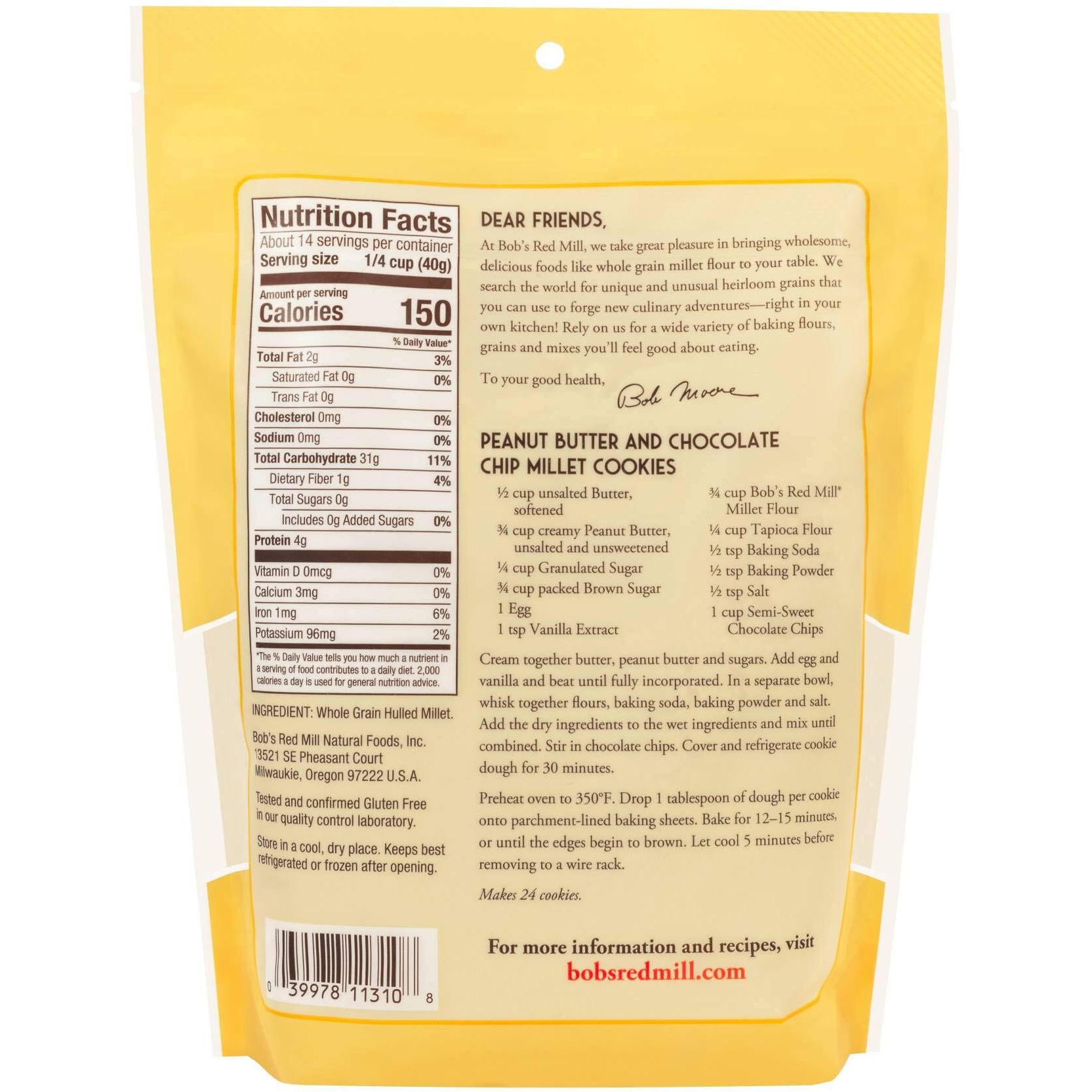 Bob's Red Mill Millet Flour, 20 Oz