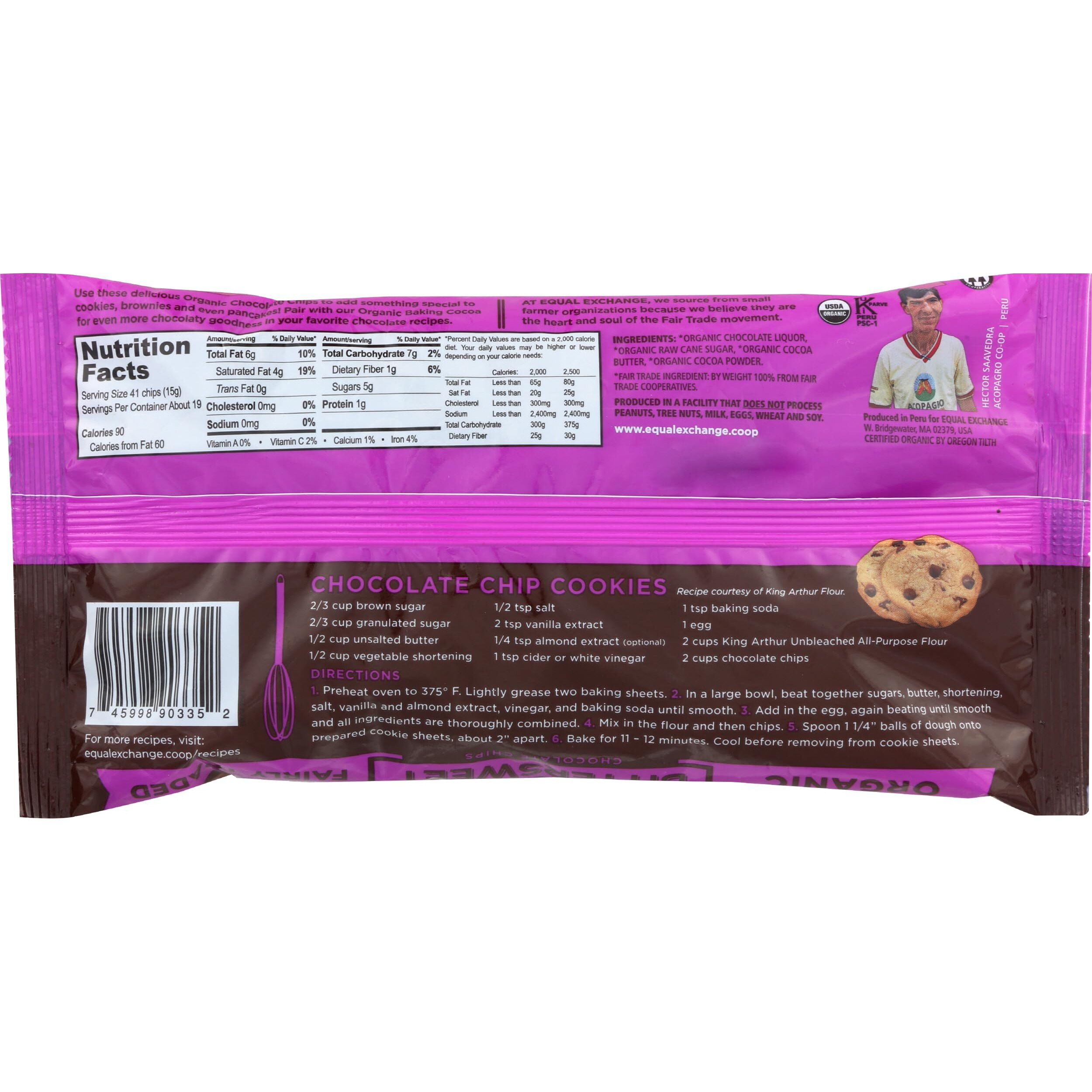 Equal Exchange Organic Bittersweet Chocolate Chips, 10 Ounce