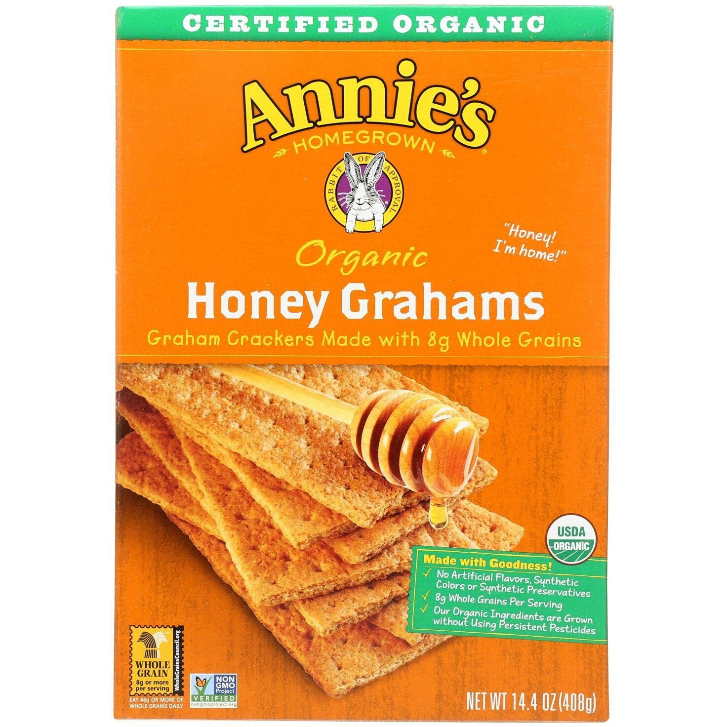 Annies Homegrown Organic Honey Graham Cracker, 14.4 Ounce - 12 Per Case