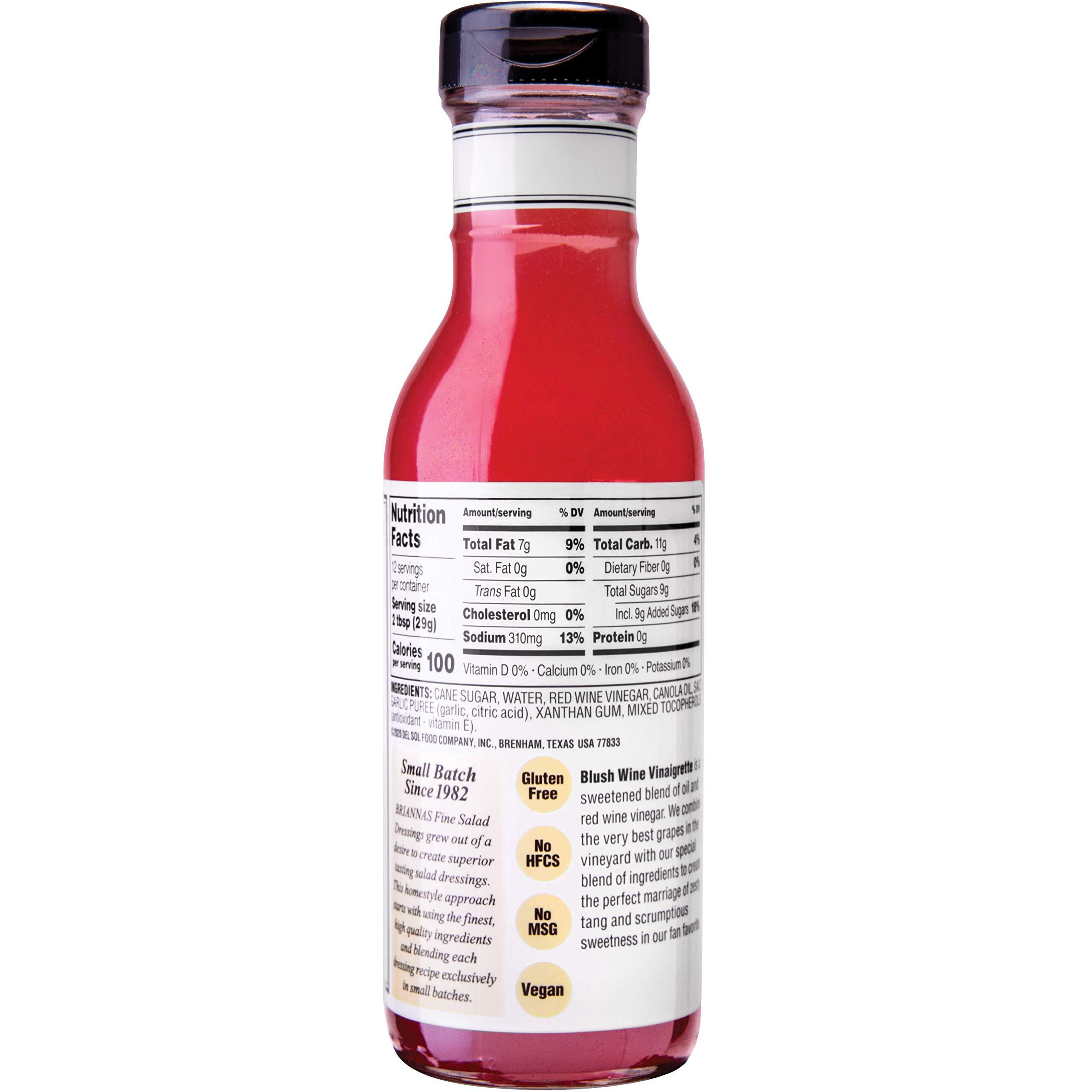 Del Sol Food Company Brianna's Blush Wine Vinaigrette, 12 Fl Oz