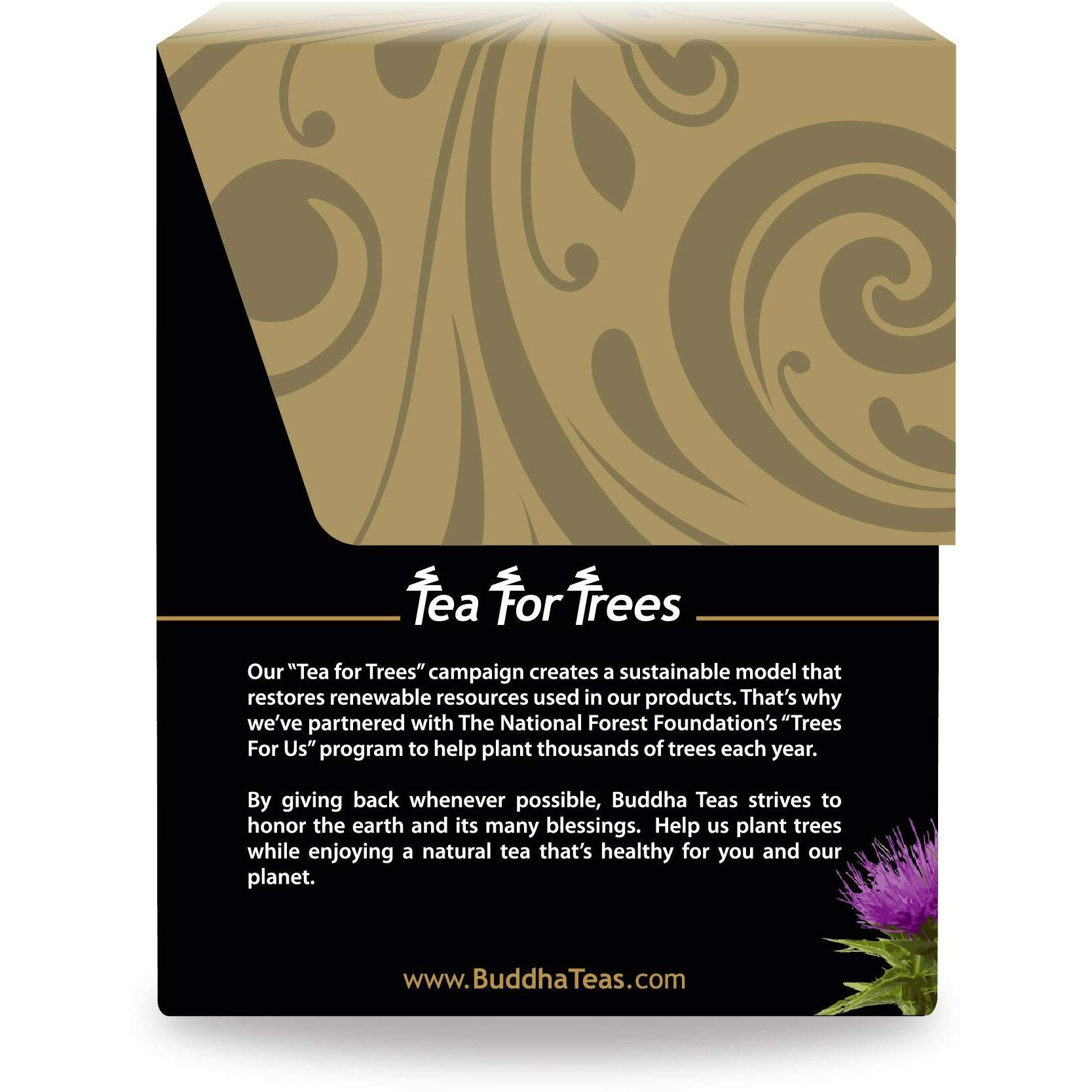 Buddha Teas Organic Milk Thistle Tea - Ou Kosher, Usda Organic, Ccof Organic, 18 Bleach-Free Tea Bags