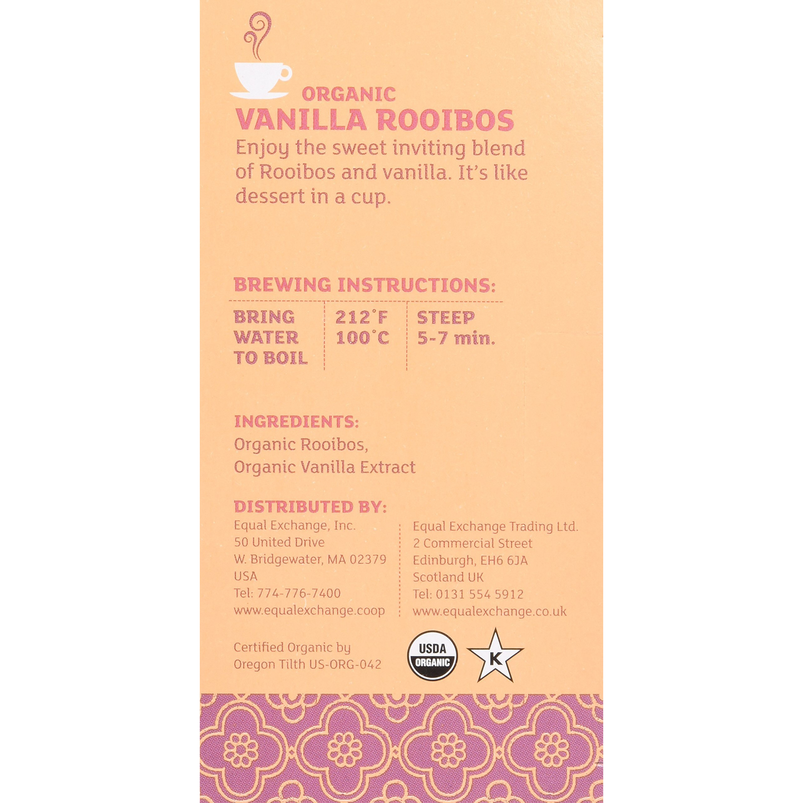 Equal Exchange Organic Vanilla Rooibos Tea, 20-Count (Pack Of 3)