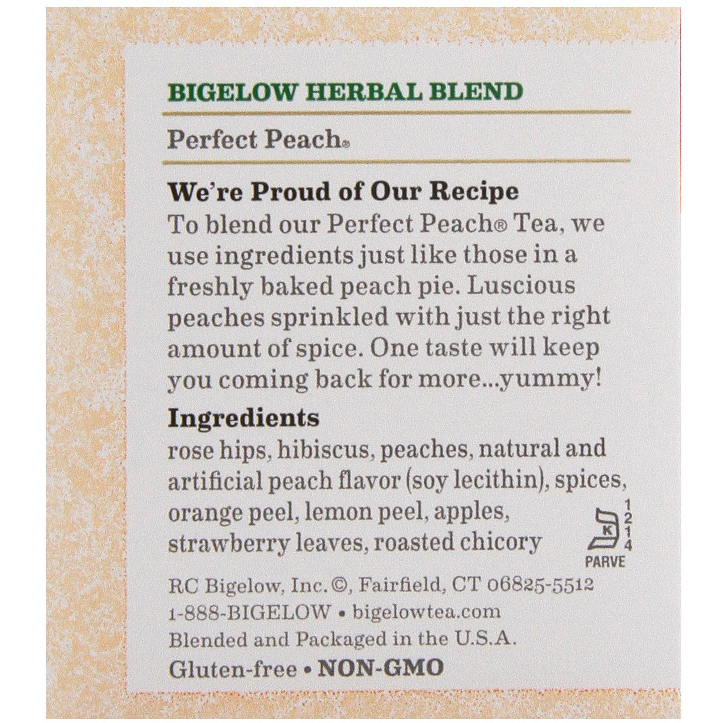 Bigelow Tea Perfect Peach 20 Bags (Pack Of 4)