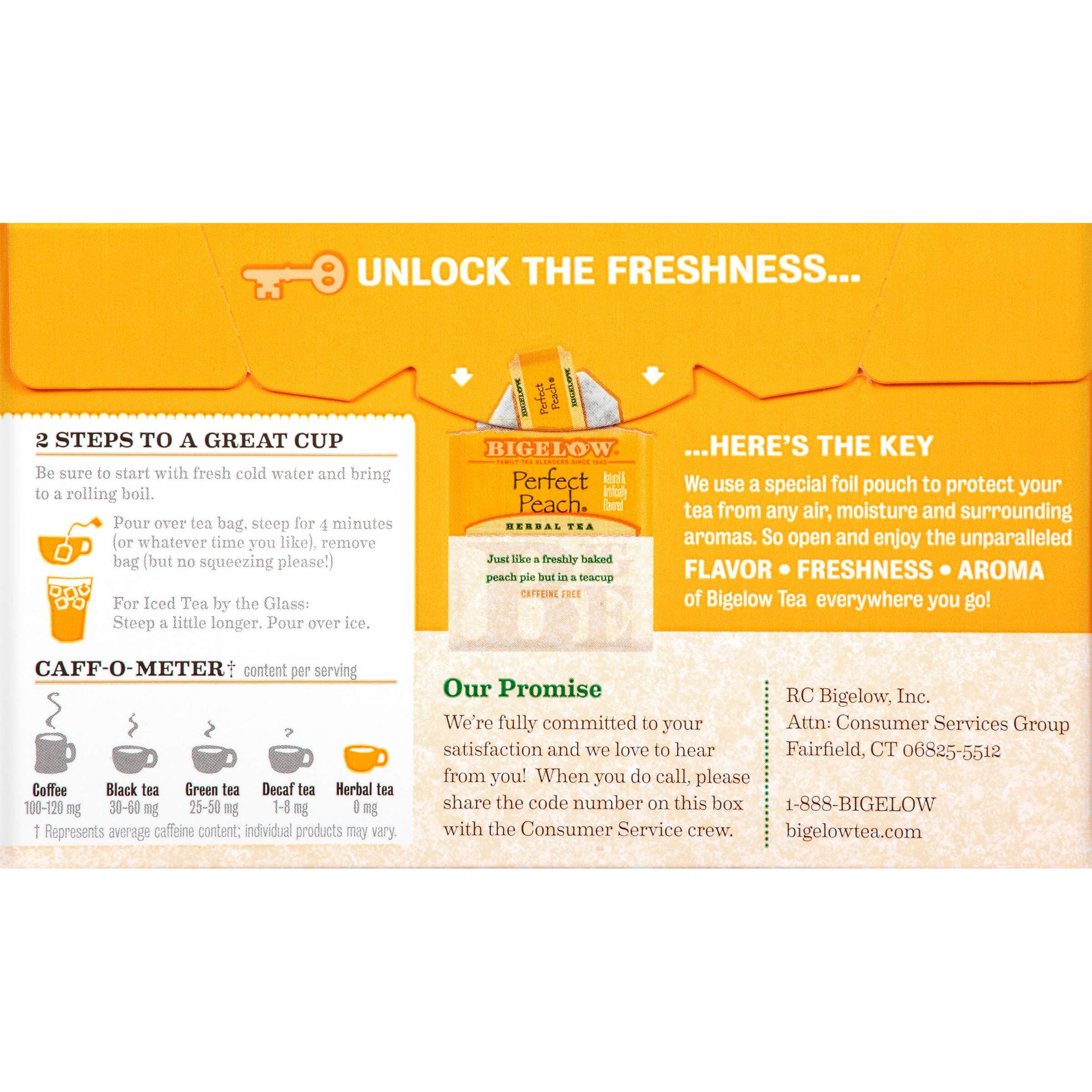 Bigelow Tea Perfect Peach 20 Bags (Pack Of 4)