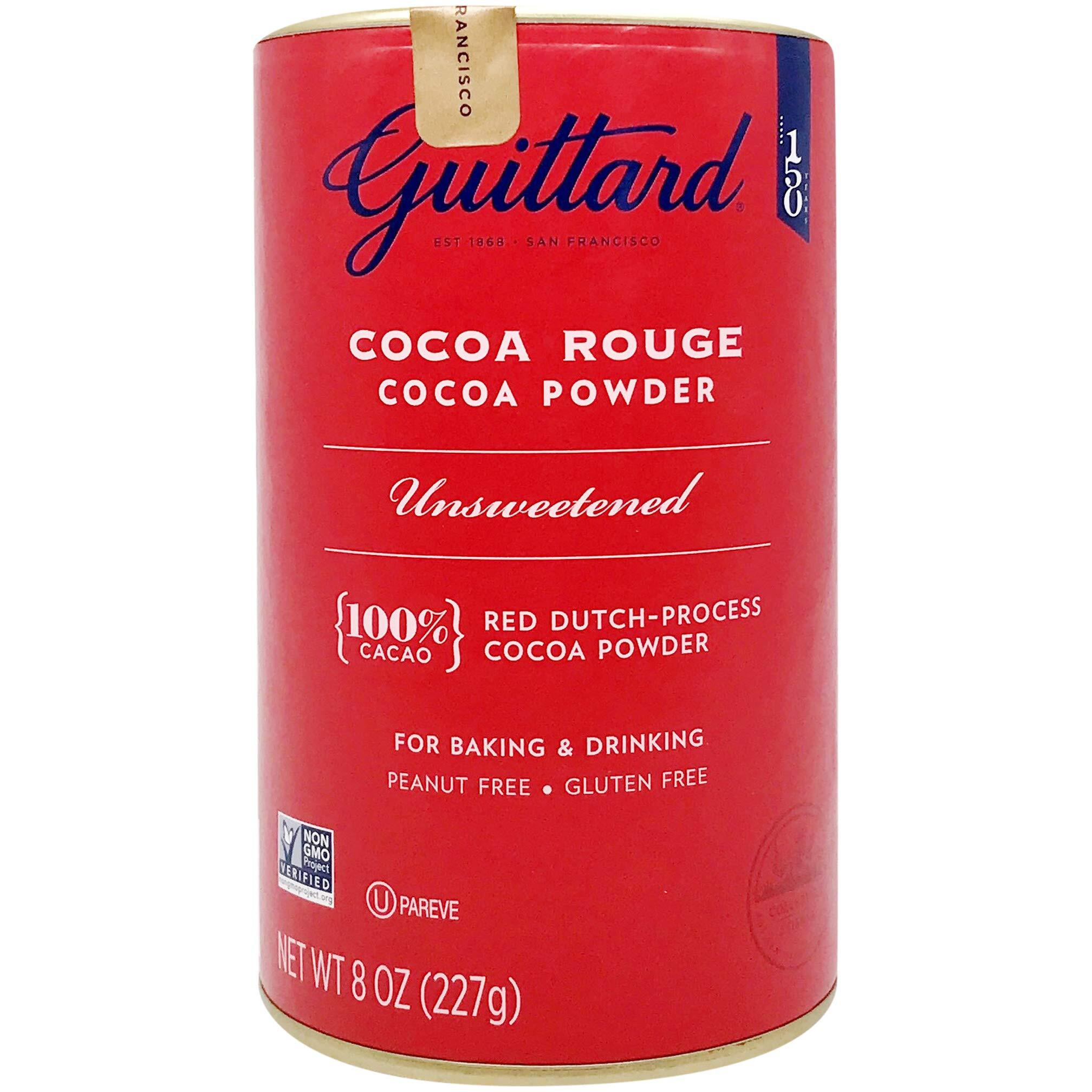 E Guittard Cocoa Powder, Unsweetened Rouge Red Dutch Process Cocoa, 8Oz Can