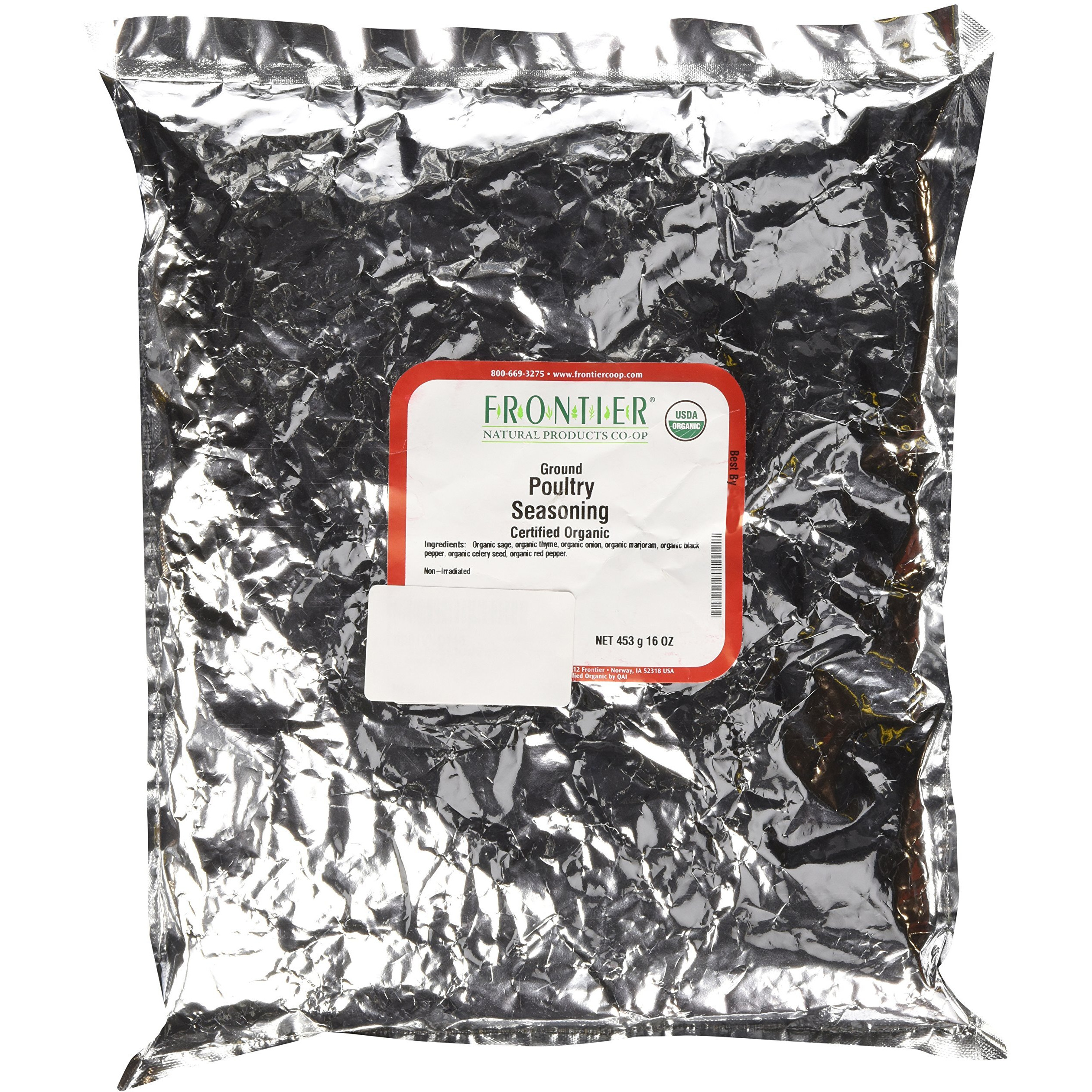 Frontier Poultry Seasoning Certified Organic, 16 Ounce Bag