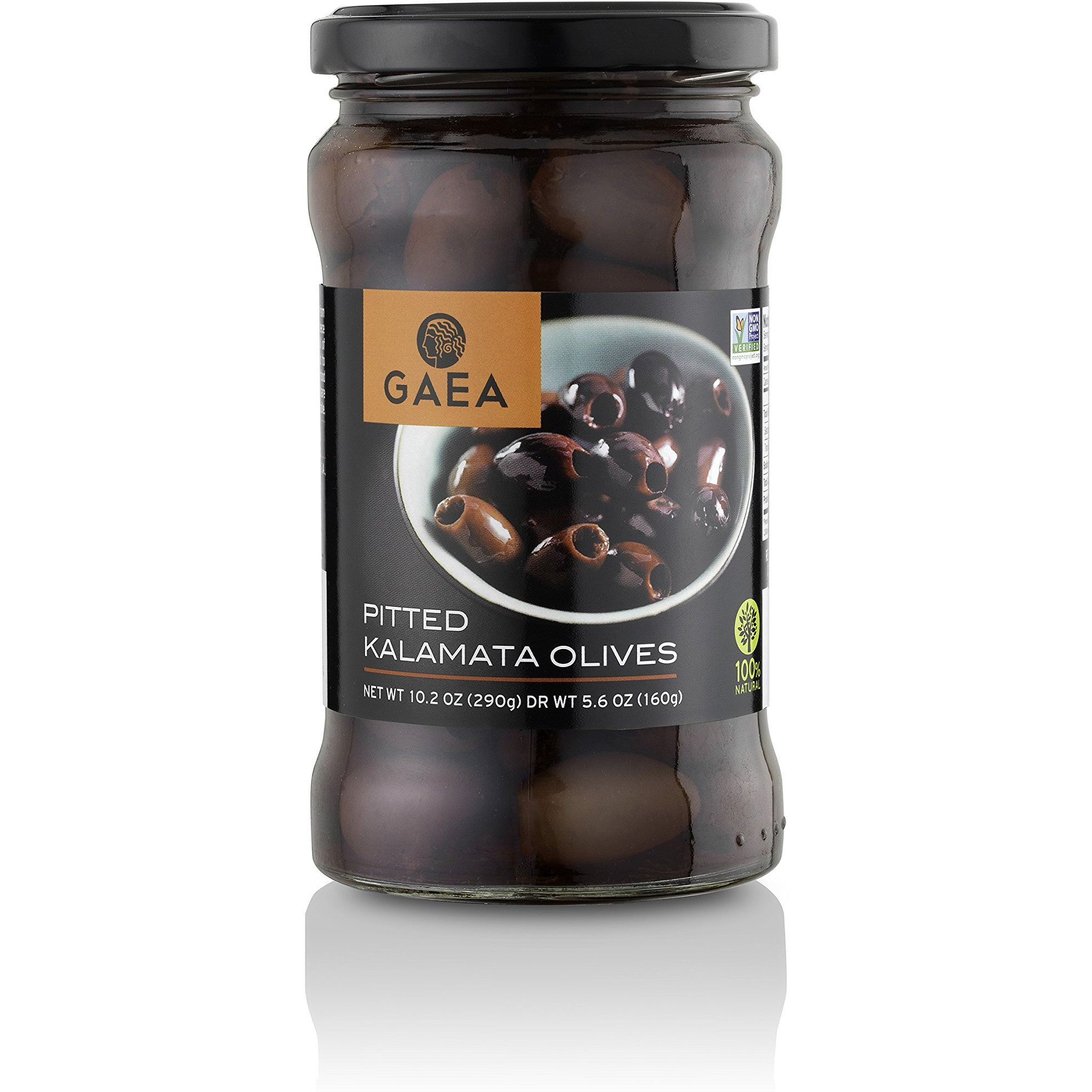Gaea Pitted Greek Kalamata Olives - 10.2 Oz. Jar - Non-Gmo Preservative-Free And Low Sodium Healthy Snack