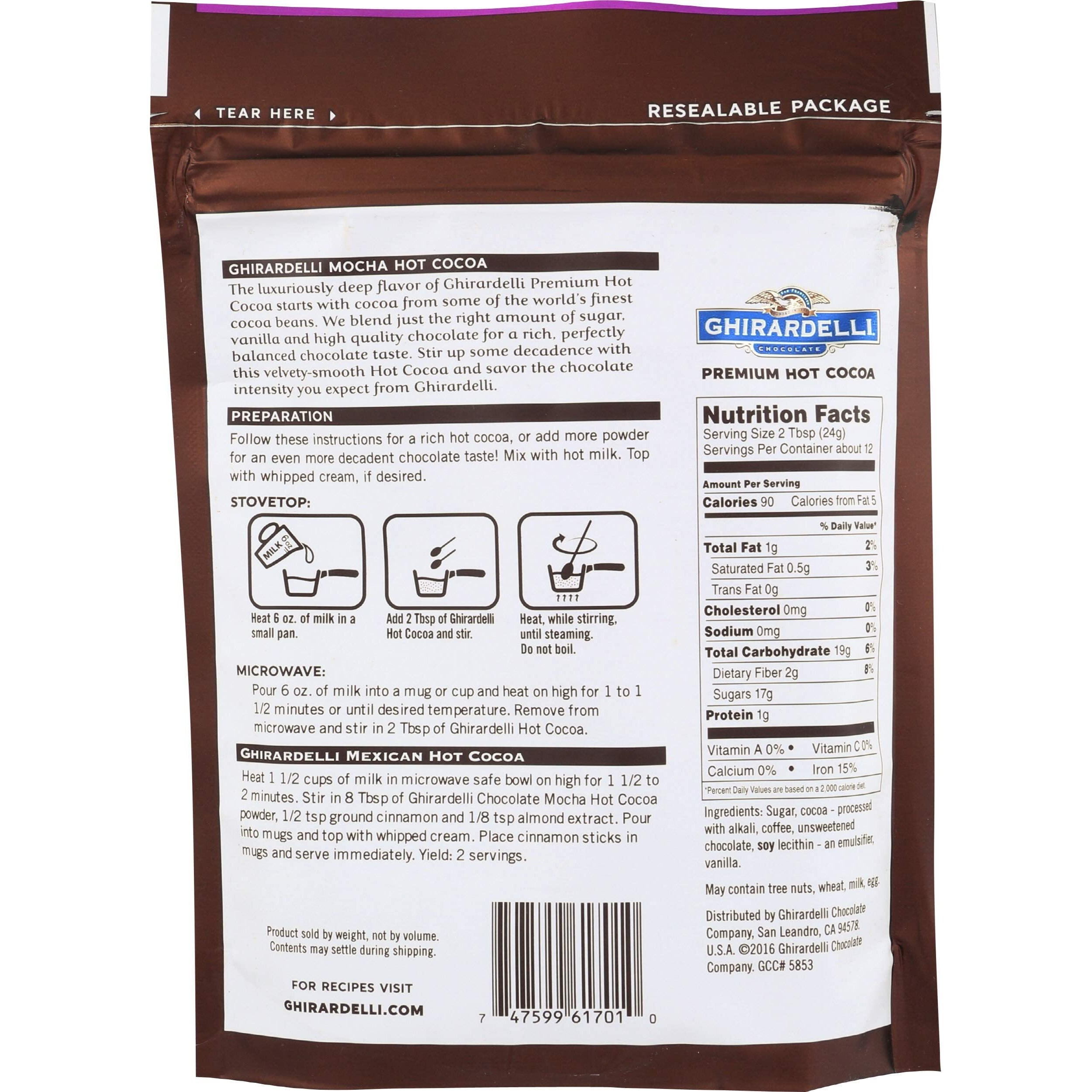 Ghirardelli Chocolate Company Hot Chocolate Mocha Pouch, 10.5 Ounce