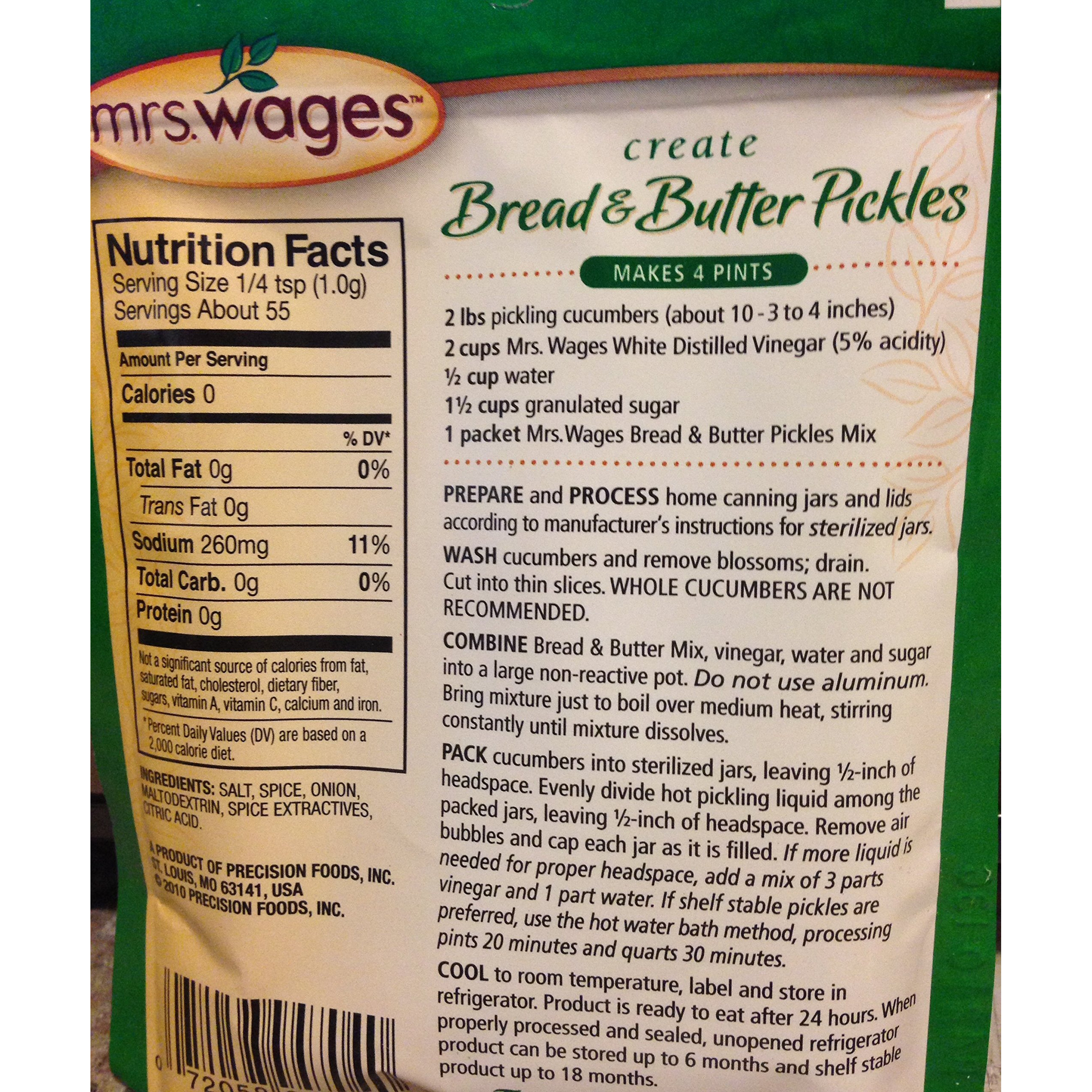 Mrs. Wages Zesty Bread & Butter Pickle Mix, 6.2 Oz (Pack Of 3)