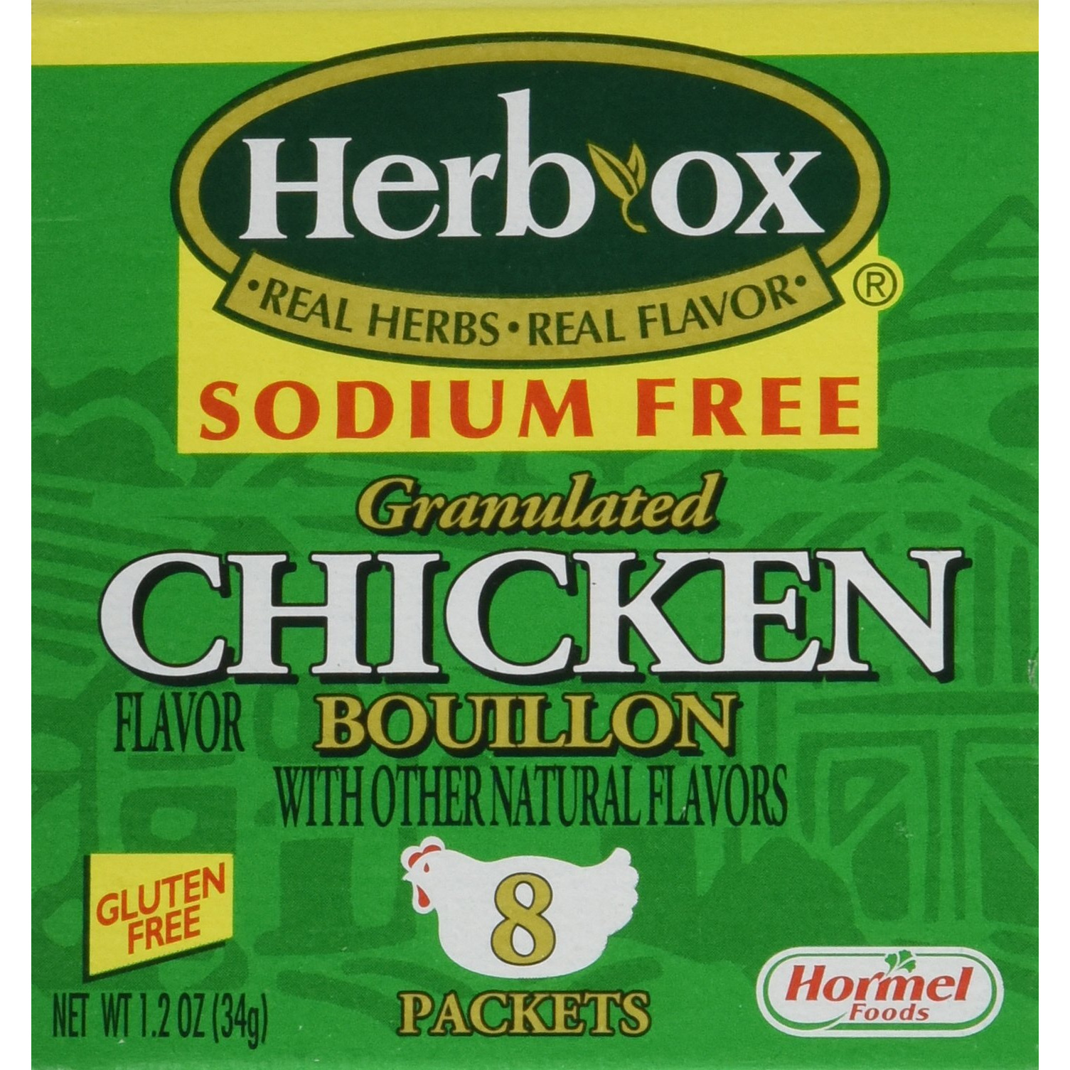 Herb-Ox Bouillon Chicken Instant Broth And Seasoning, 1.2 Oz, 8 Packets (Pack Of 2)