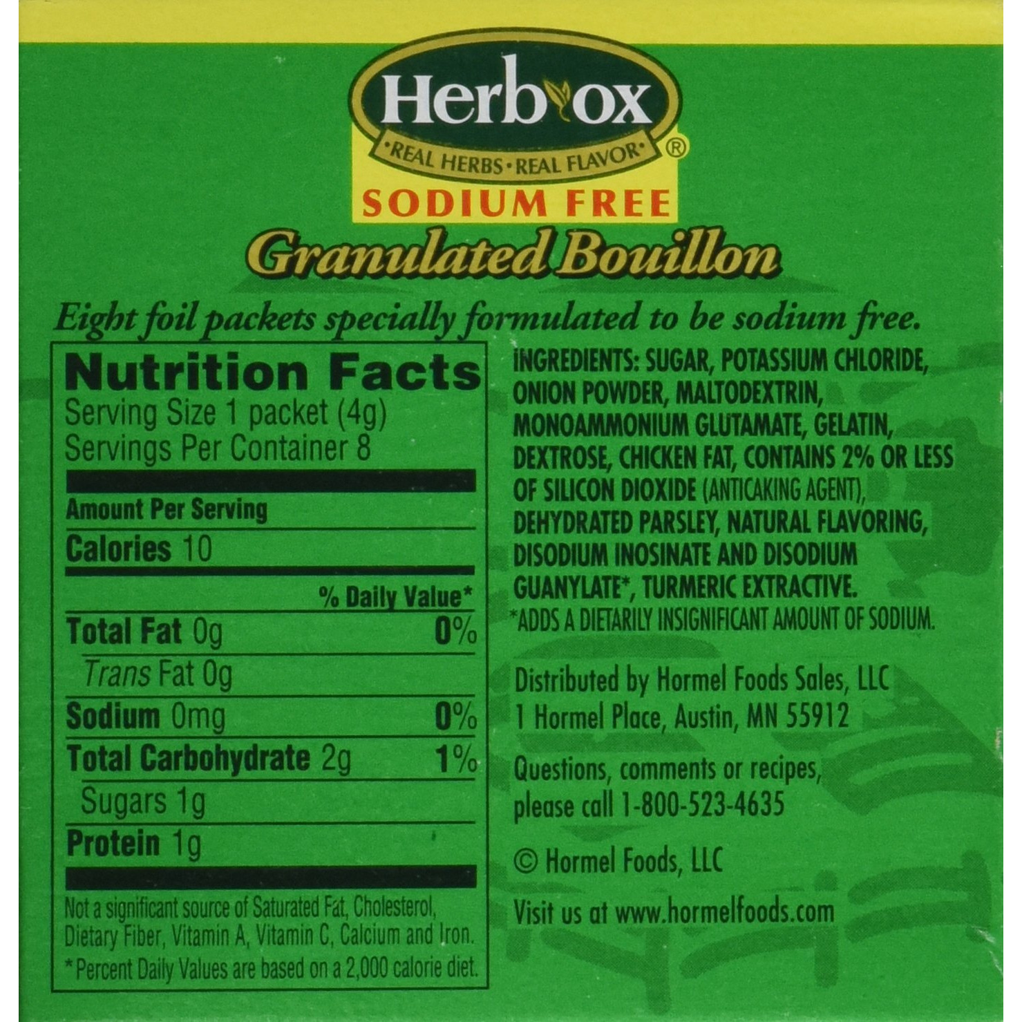 Herb-Ox Bouillon Chicken Instant Broth And Seasoning, 1.2 Oz, 8 Packets (Pack Of 2)