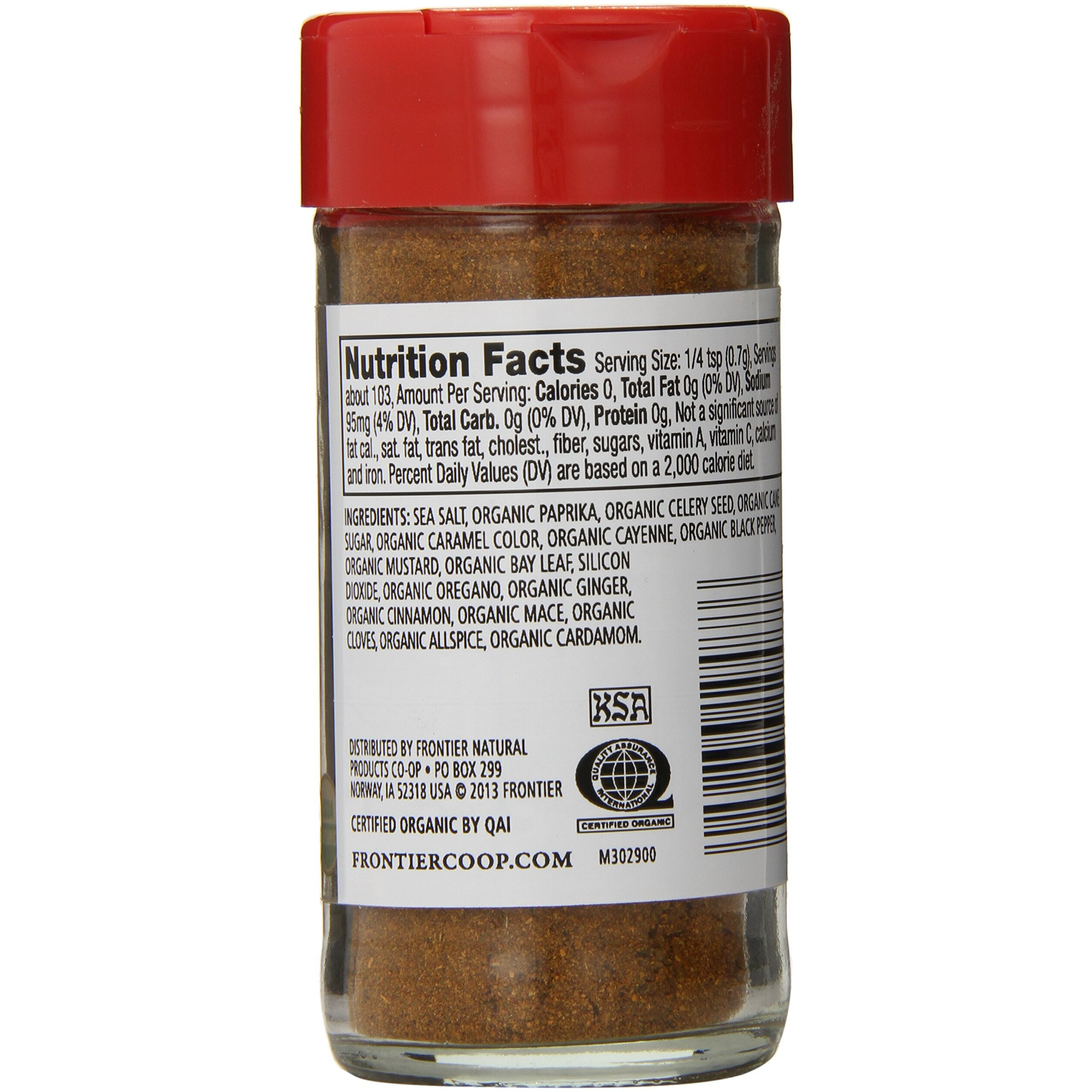 Frontier Organic Seafood Seasoning, Blackened, 2.5 Ounce