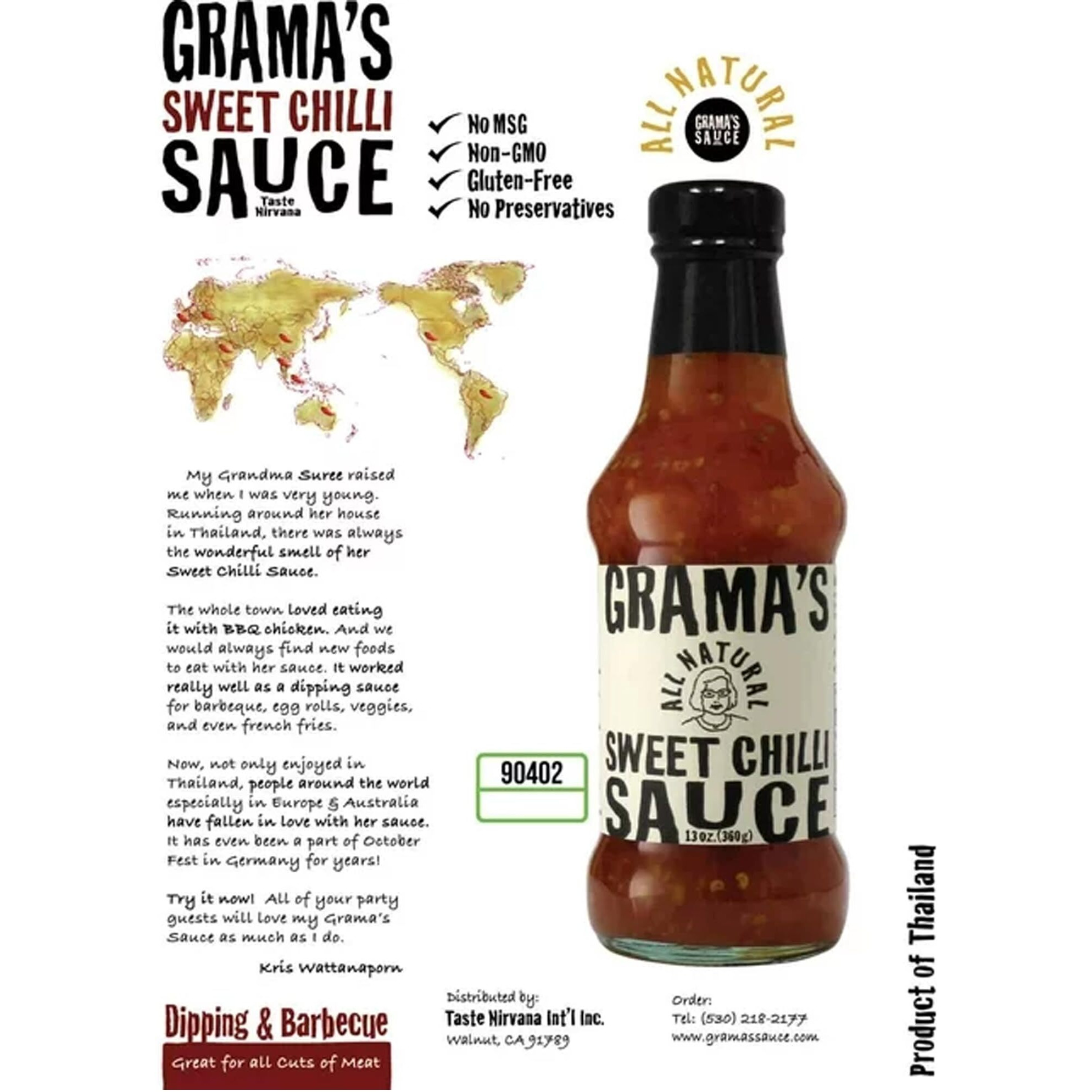 Taste Nirvana Grama's Sweet Chili Sauce, 13 Ounce (Pack Of 6)