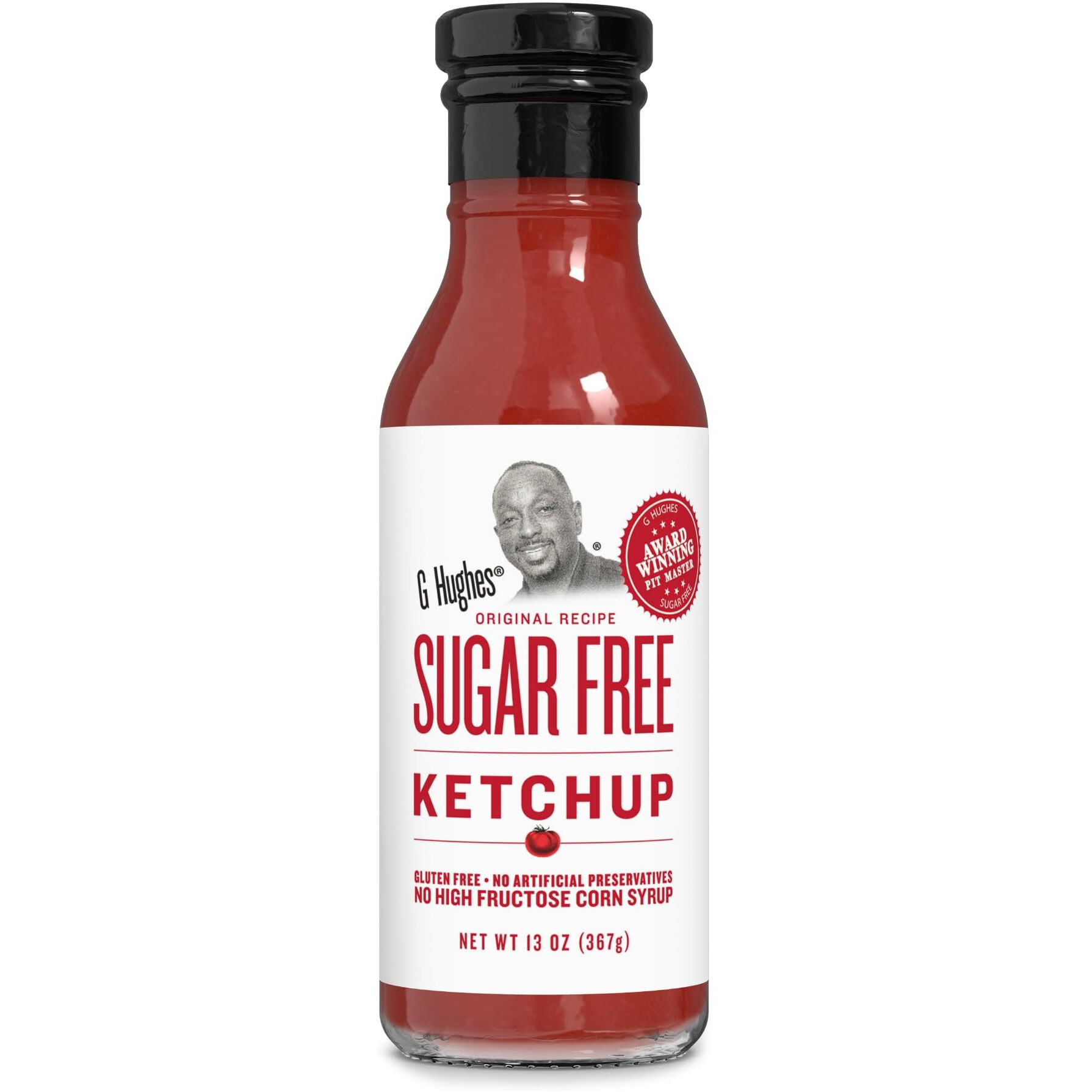 G Hughes Sugar Free Ketchup - Gluten Free, Preservation Free, Low Carb Ketchup, No Sugar Added Ketchup, Keto Condiments - 13 Oz (1-Pack)