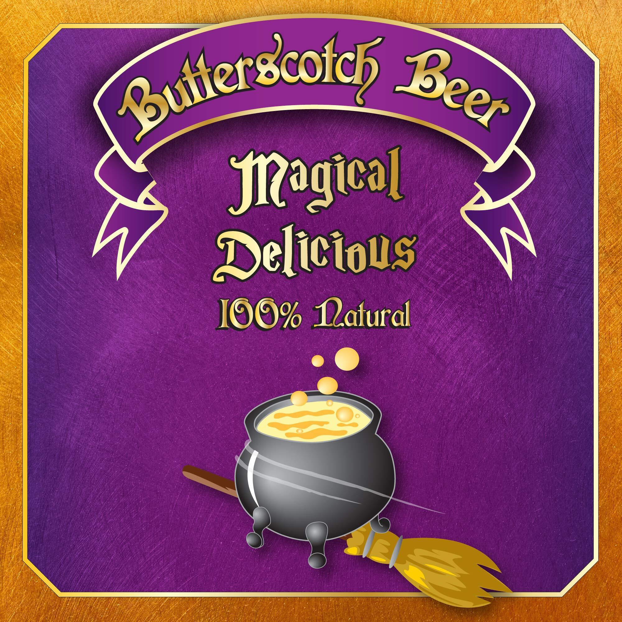 Flying Cauldron Butterscotch Beer (12 Fl Oz (Pack Of 4)), Vanilla Cream Soda Brew, All- Natural, Non-Alcoholic And Caffeine Free.