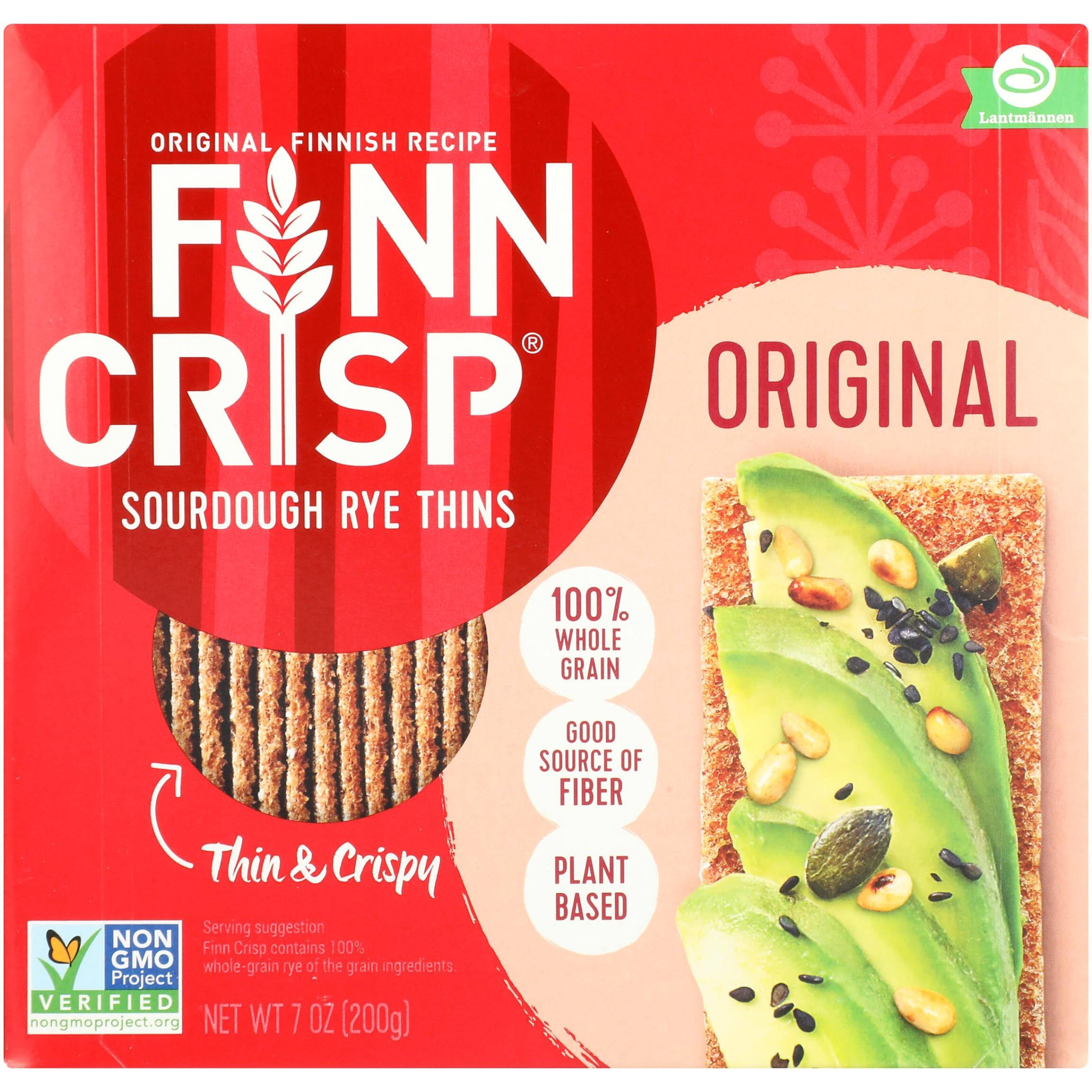 Finn Crisp Sourdough Rye Thins, Original Crispbread, 7 Ounce Boxes (Pack Of 9)
