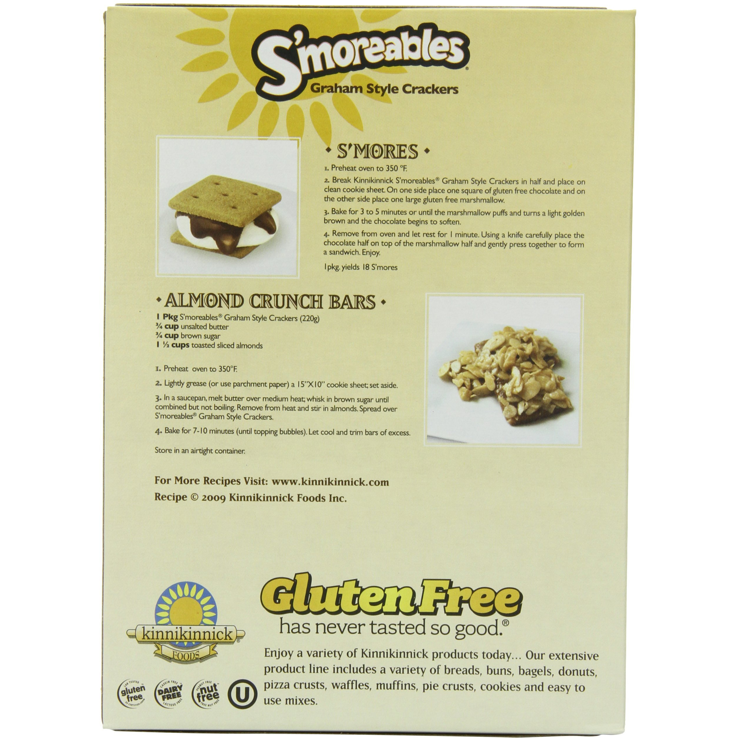 Kinnikinnick Gluten Free S'Moreables Graham Style Crackers, 8 Ounce (Pack Of 6)