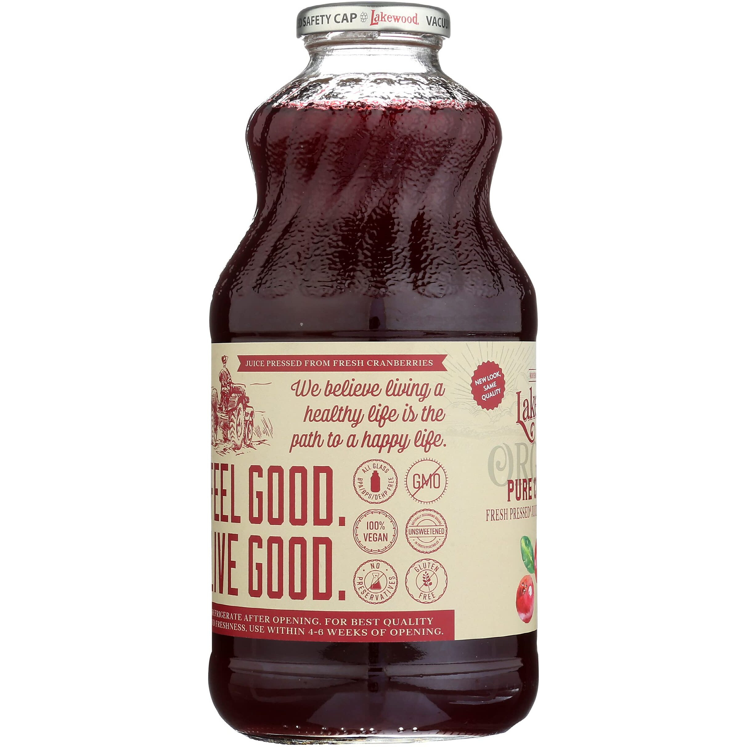 Lakewood Organic Cranberry Juice, 32 Fl Oz