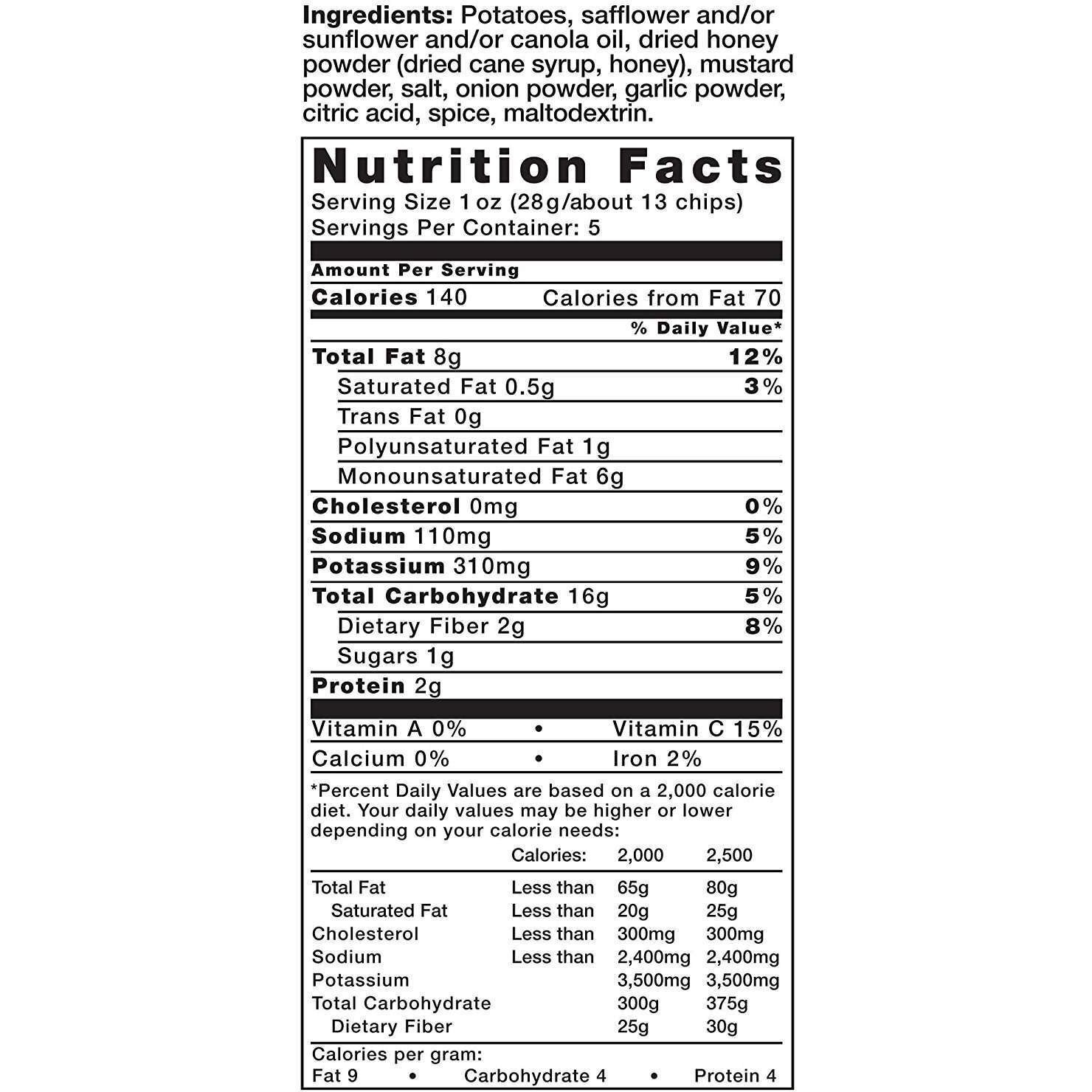 Kettle Brand Potato Chips, Honey Dijon Bags, 5 Ounce (Pack Of 15)