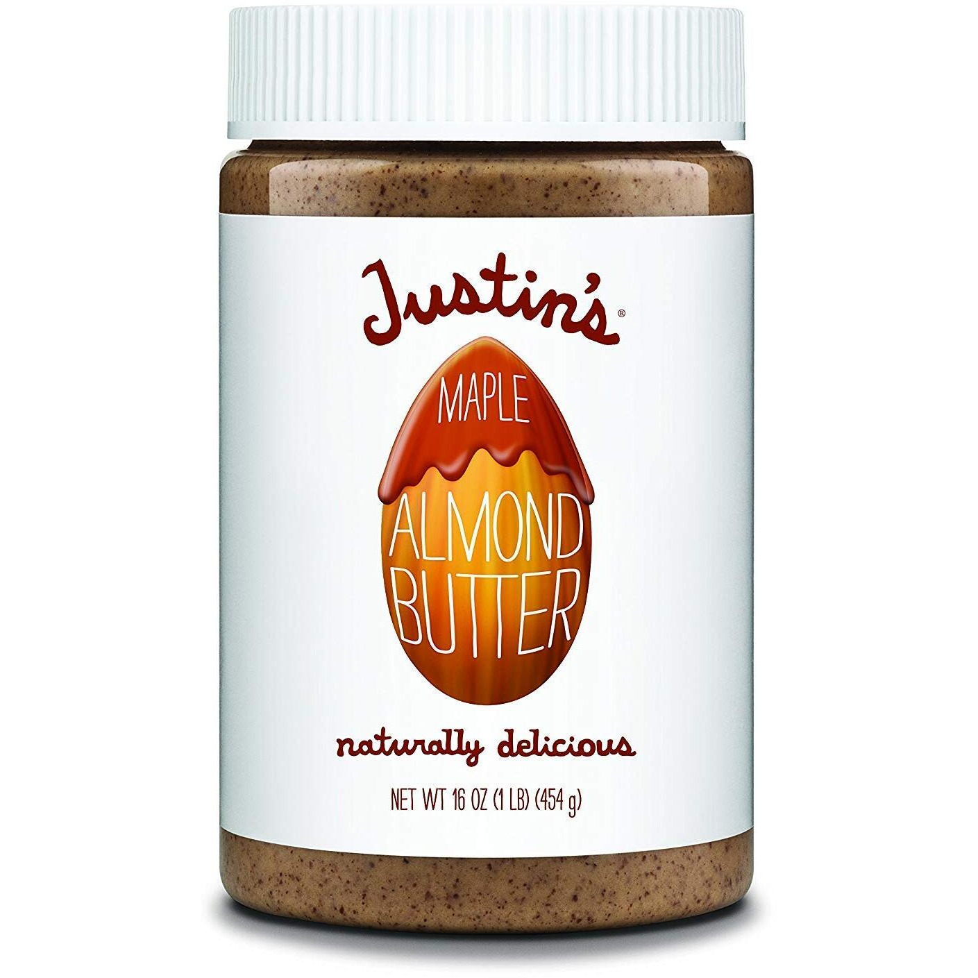 Justin's Maple Almond Butter, No Stir, Gluten-Free, Non-Gmo, Responsibly Sourced, 16 Ounce Jar