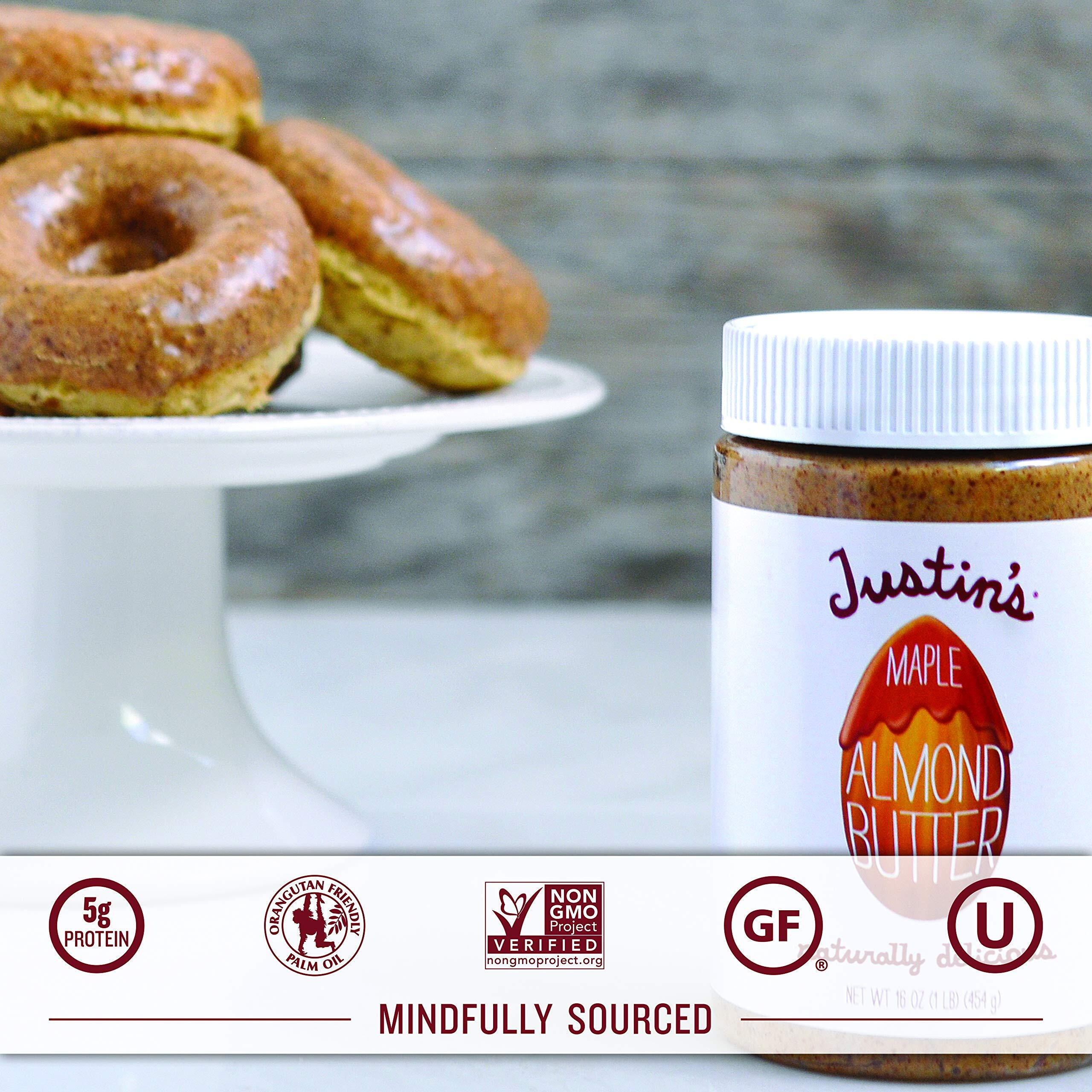 Justin's Maple Almond Butter, No Stir, Gluten-Free, Non-Gmo, Responsibly Sourced, 16 Ounce Jar