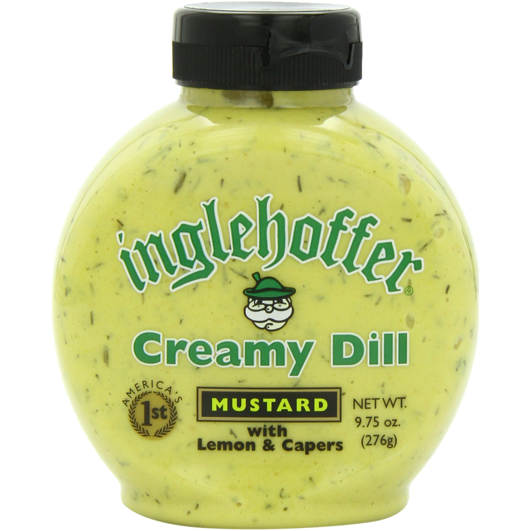 Inglehoffer Creamy Dill Mustard With Lemon & Capers, 9.75 Ounce Squeeze Bottle (Pack Of 6)