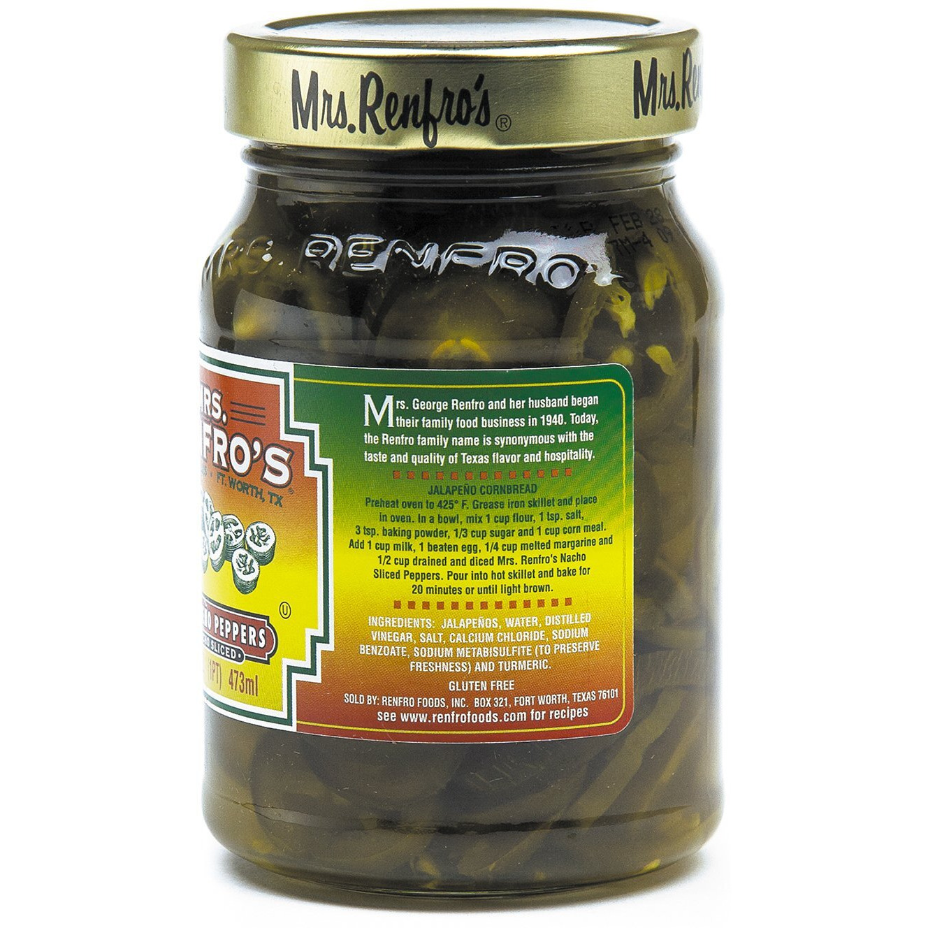 Mrs. Renfros Nacho Sliced Jalapeo Peppers - Crisp (16-Oz. Jars, 1-Pack)