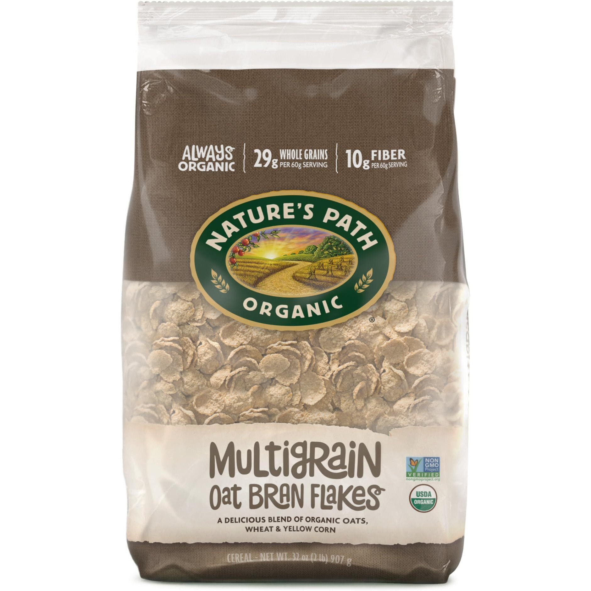 Nature's Path Organic Cereal, Multigrain Oat Bran, 32 Oz Bag (Pack Of 6)