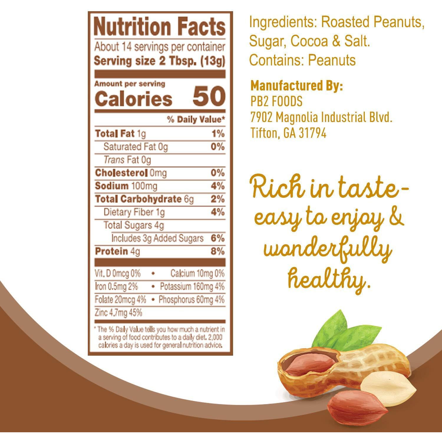 Pb2 Powdered Peanut Butter With Chocolate - 6.5 Oz (Pack Of 2)