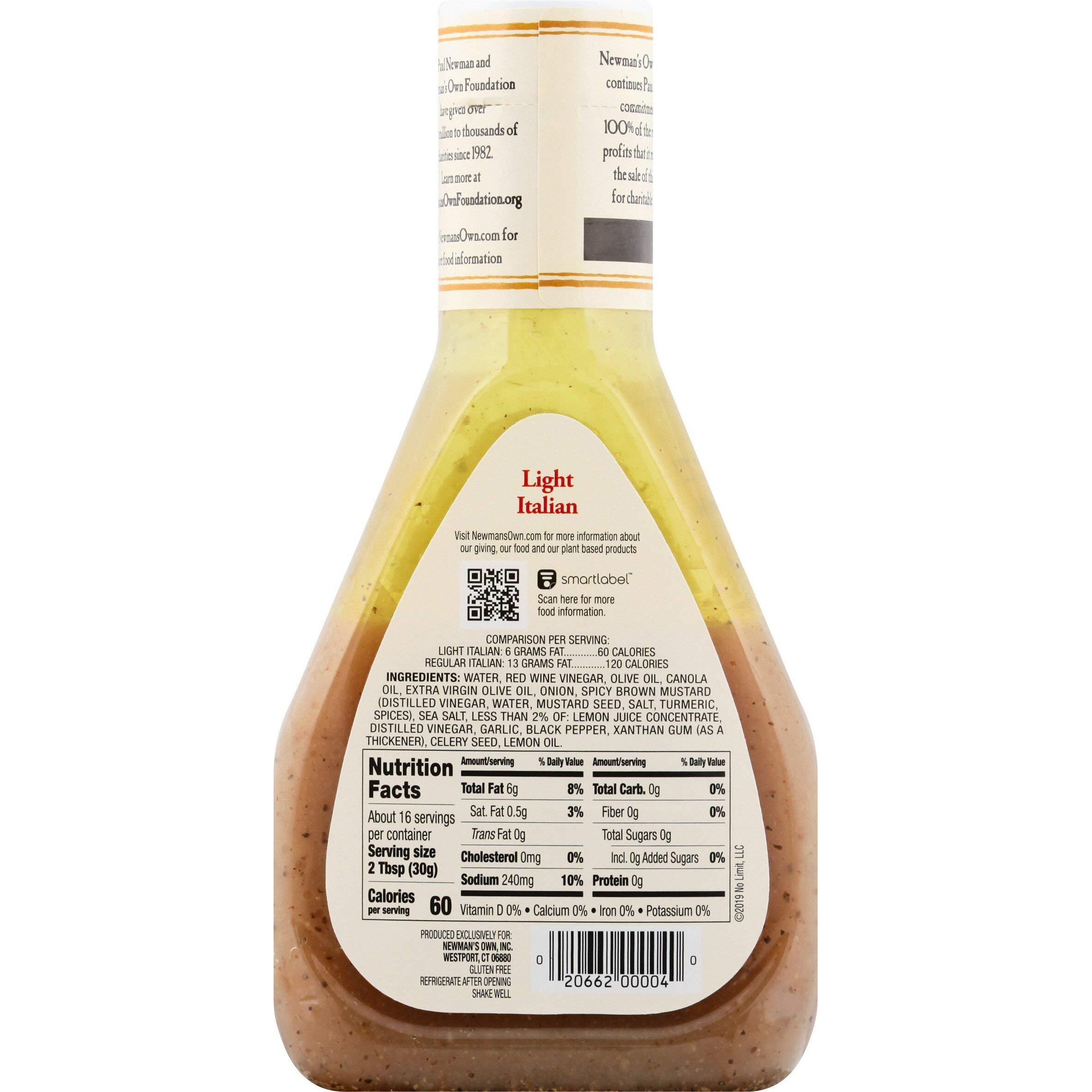 Newman's Own Light Italian Salad Dressing, 16 Oz