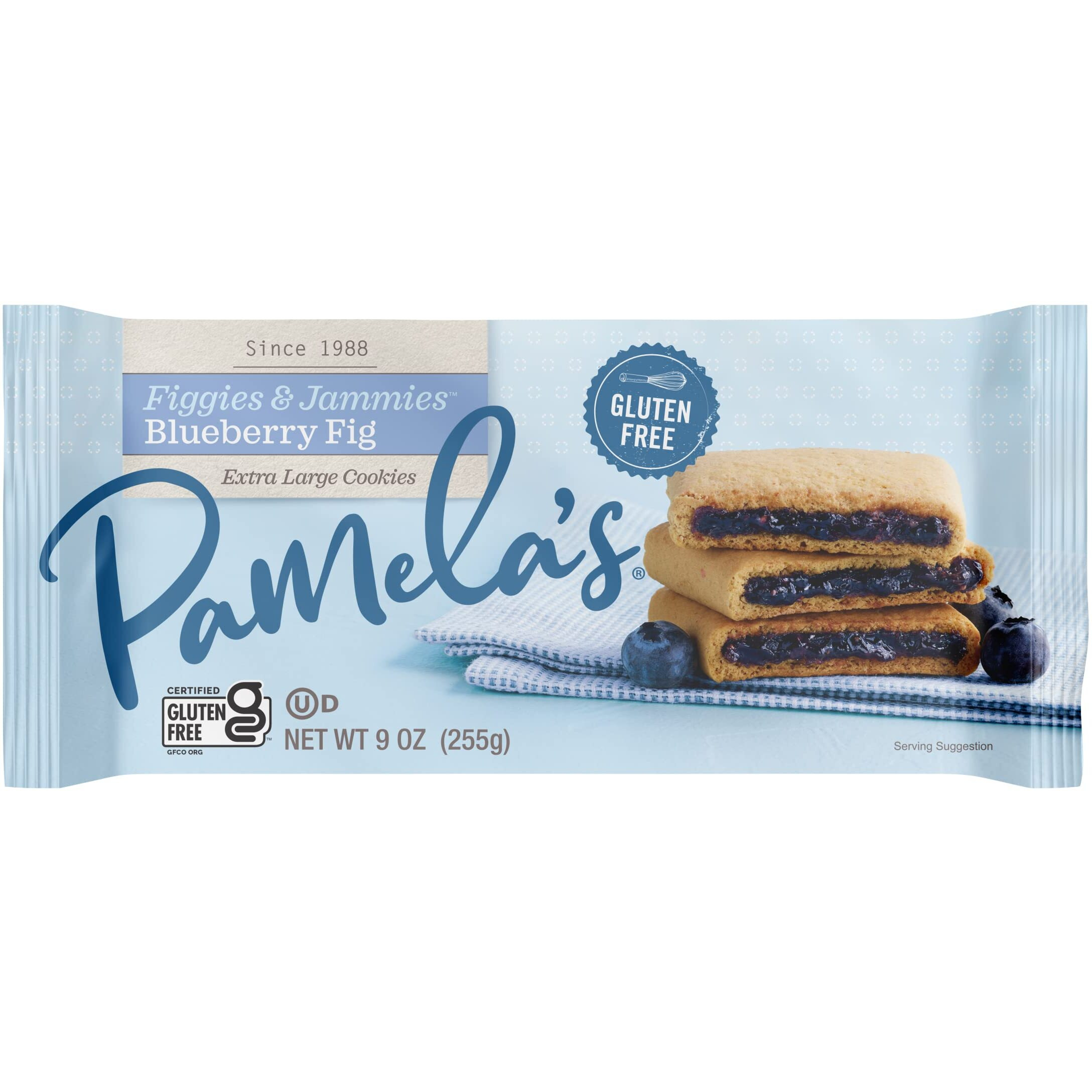 Pamela's Products Gluten Free Figgies & Jammies Cookies, Blueberry And Fig, 9 Ounce (Pack Of 6)
