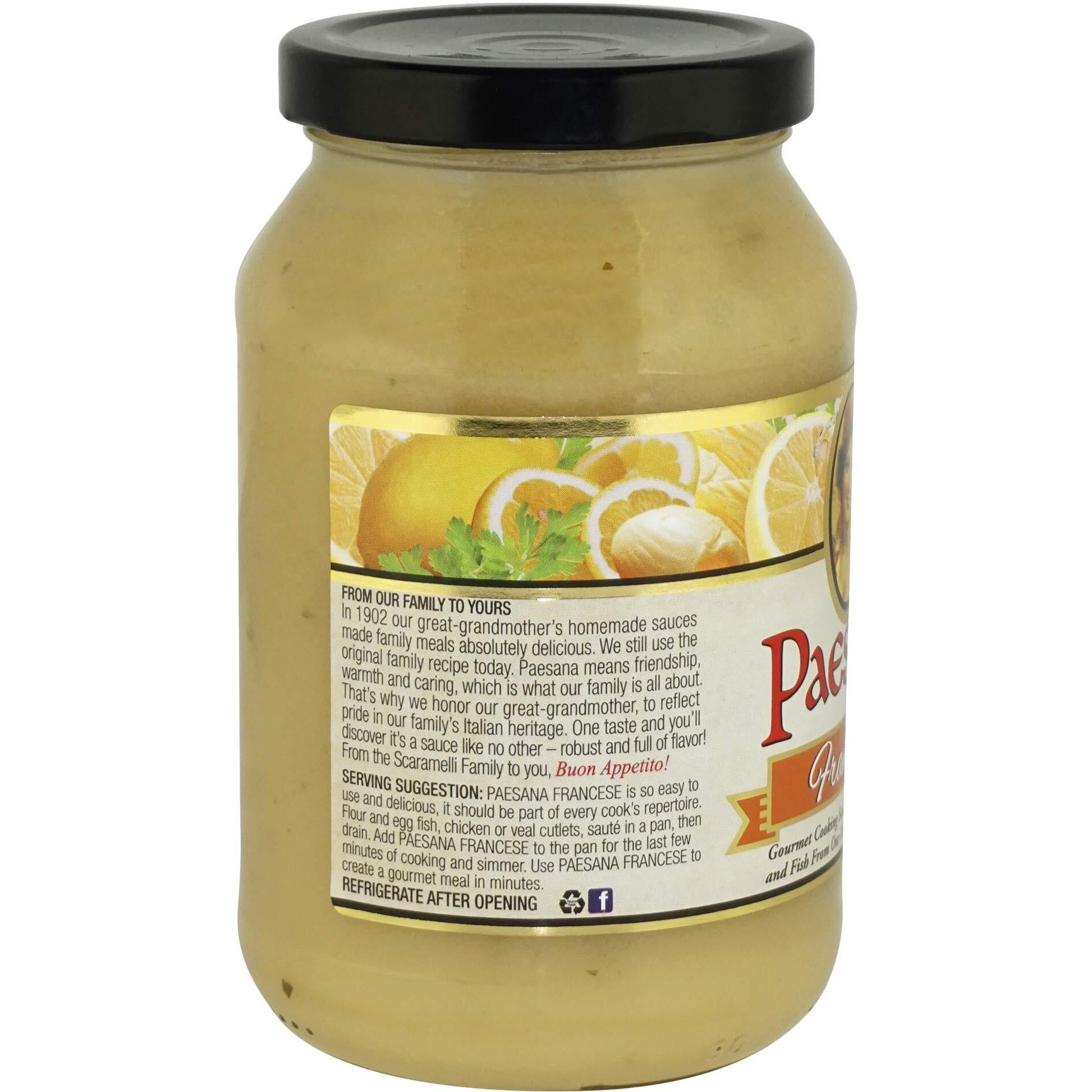 Paesana Francese Gourmet Cooking Sauce - Simmer Sauce Made With White Wine - Great With Chicken Or Veal, Fish. Kosher Dairy. 15.75 Oz. Jar - Packed In Usa (6 Pack)